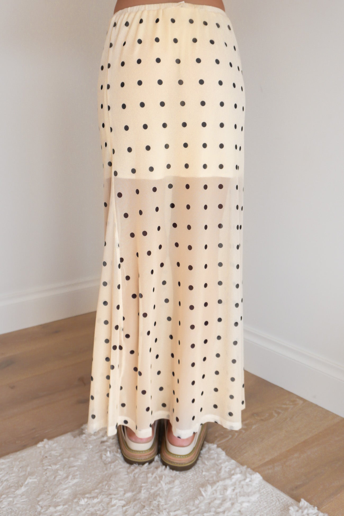 Elsie Maxi Skirt Cream Polka Dot