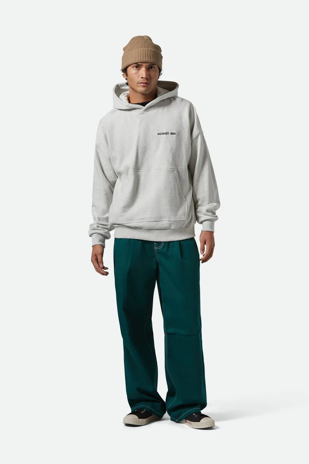 Embroidered Heavy Weight Hood Heather Grey Ash