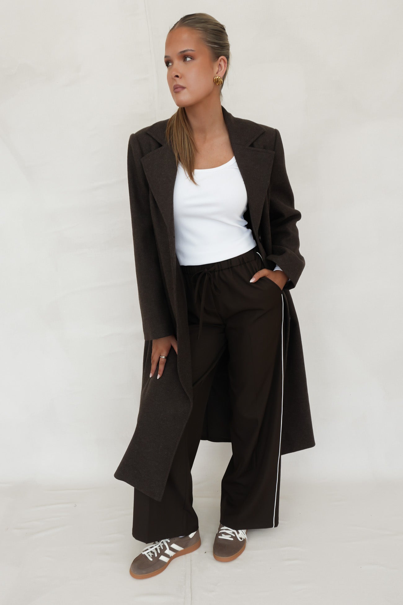 Emery Longline Coat Chocolate