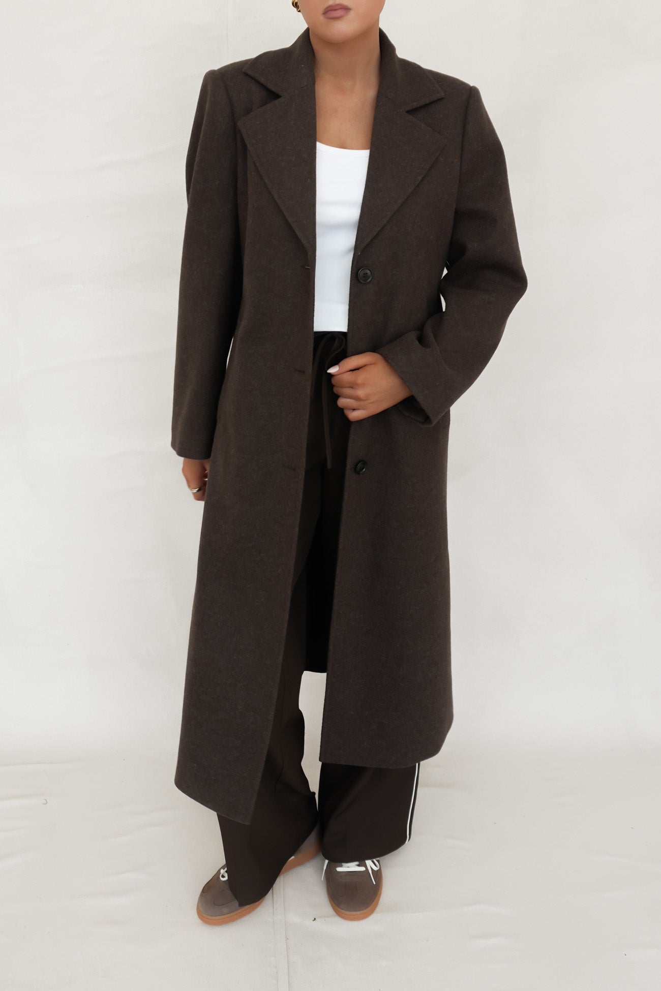 Emery Longline Coat Chocolate