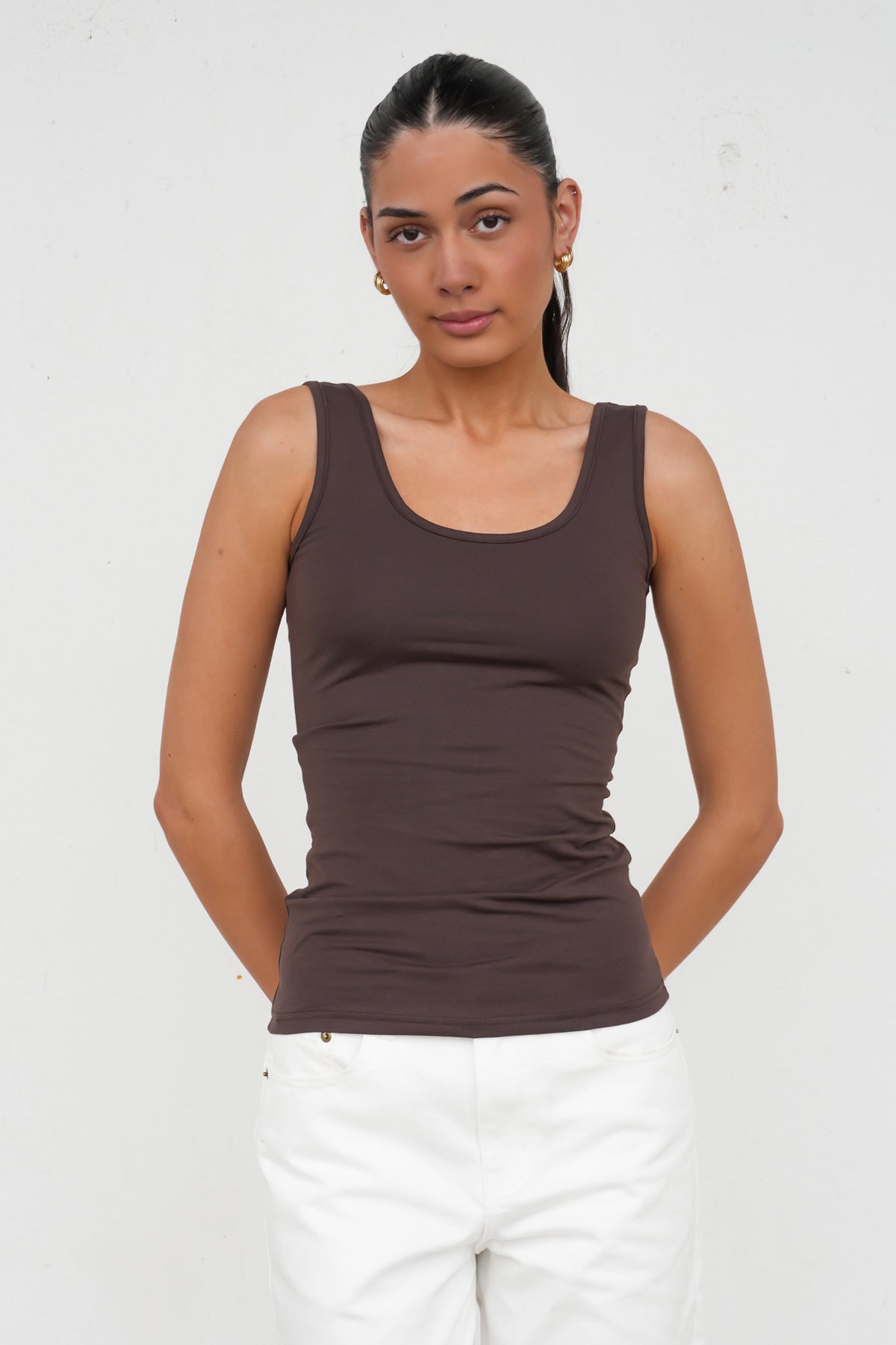 Emma Scoop Tank Chocolate