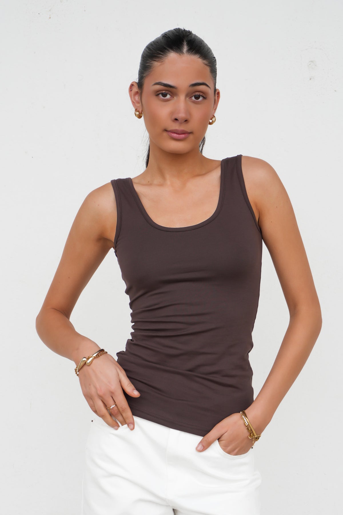 Emma Scoop Tank Chocolate