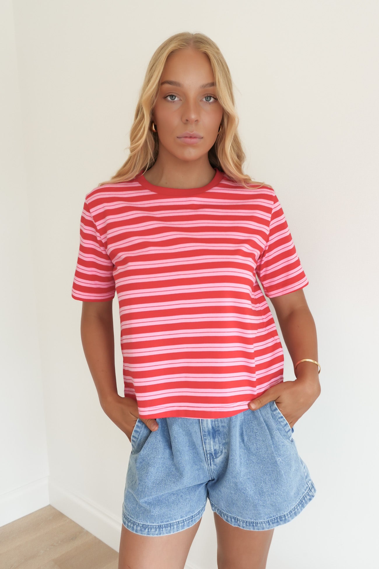 Emma Tee Pink Stripe