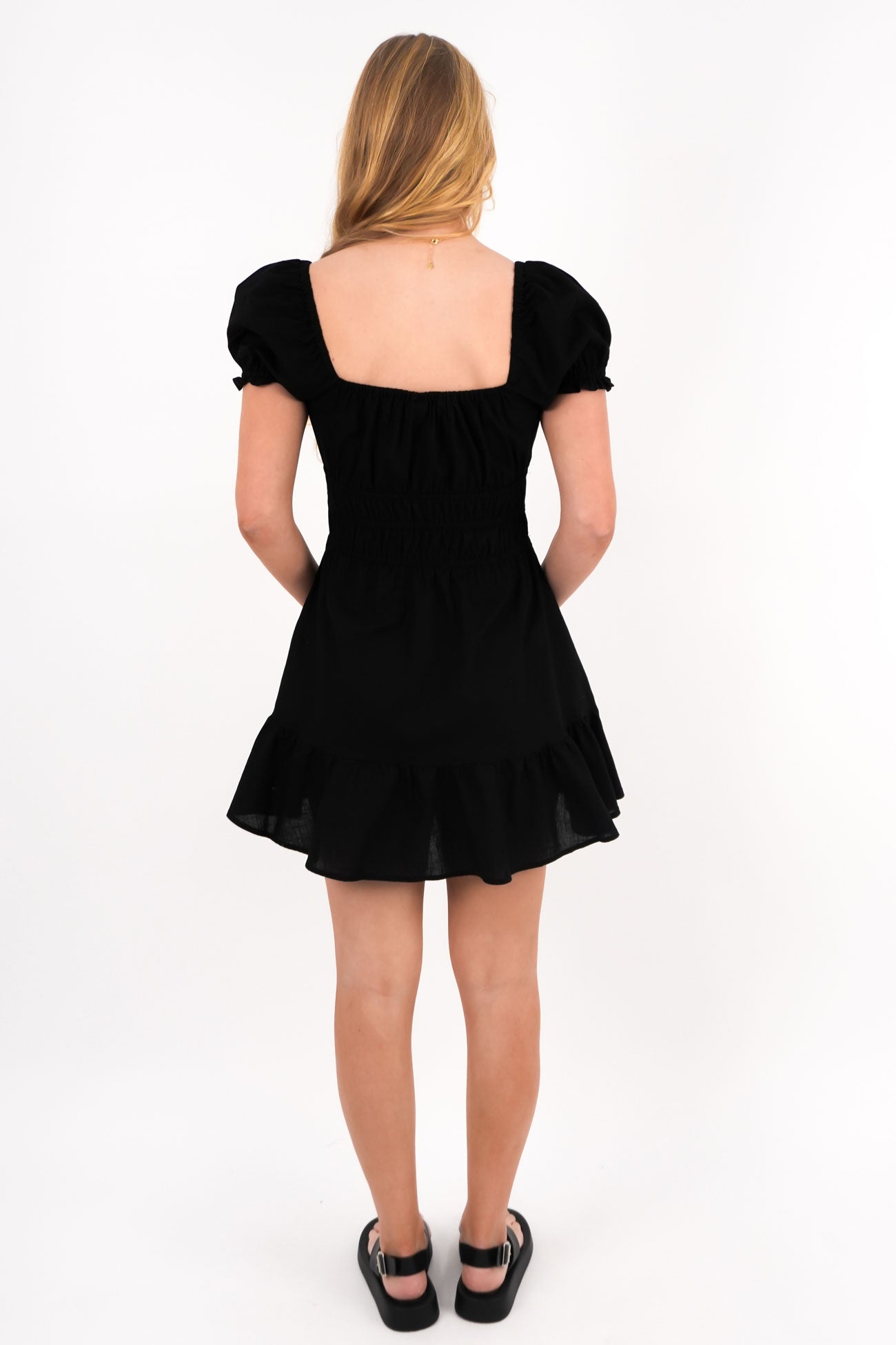 Essential Short Sleeve Mini Dress Black