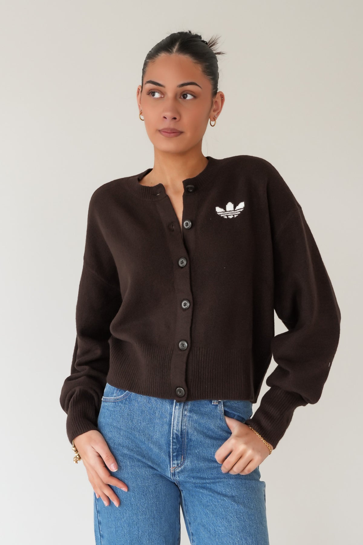 Essentials Knit Cardigan Aurora Coffee