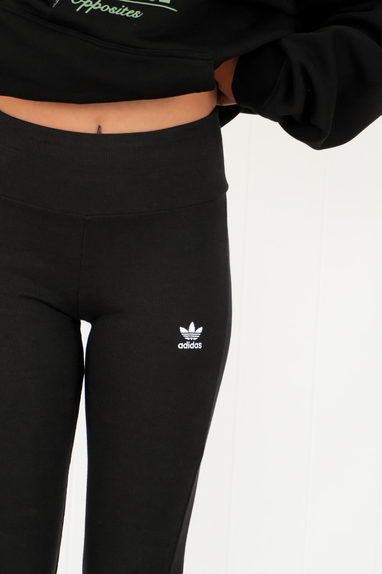 Essentials Rib Flared Leggings Black
