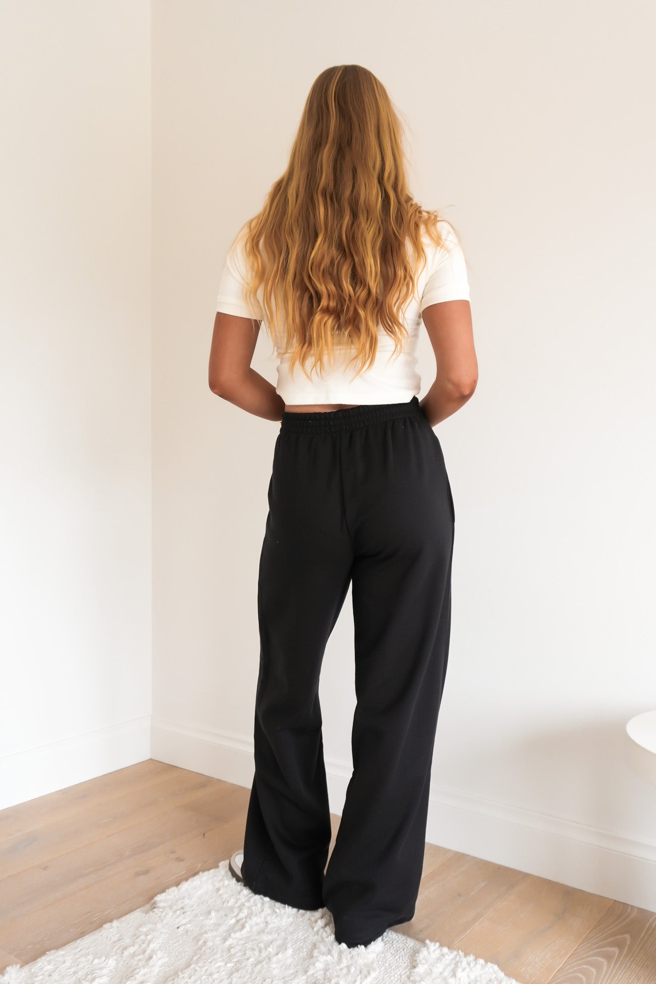 Essentials Wide Leg French Terry Pant Black