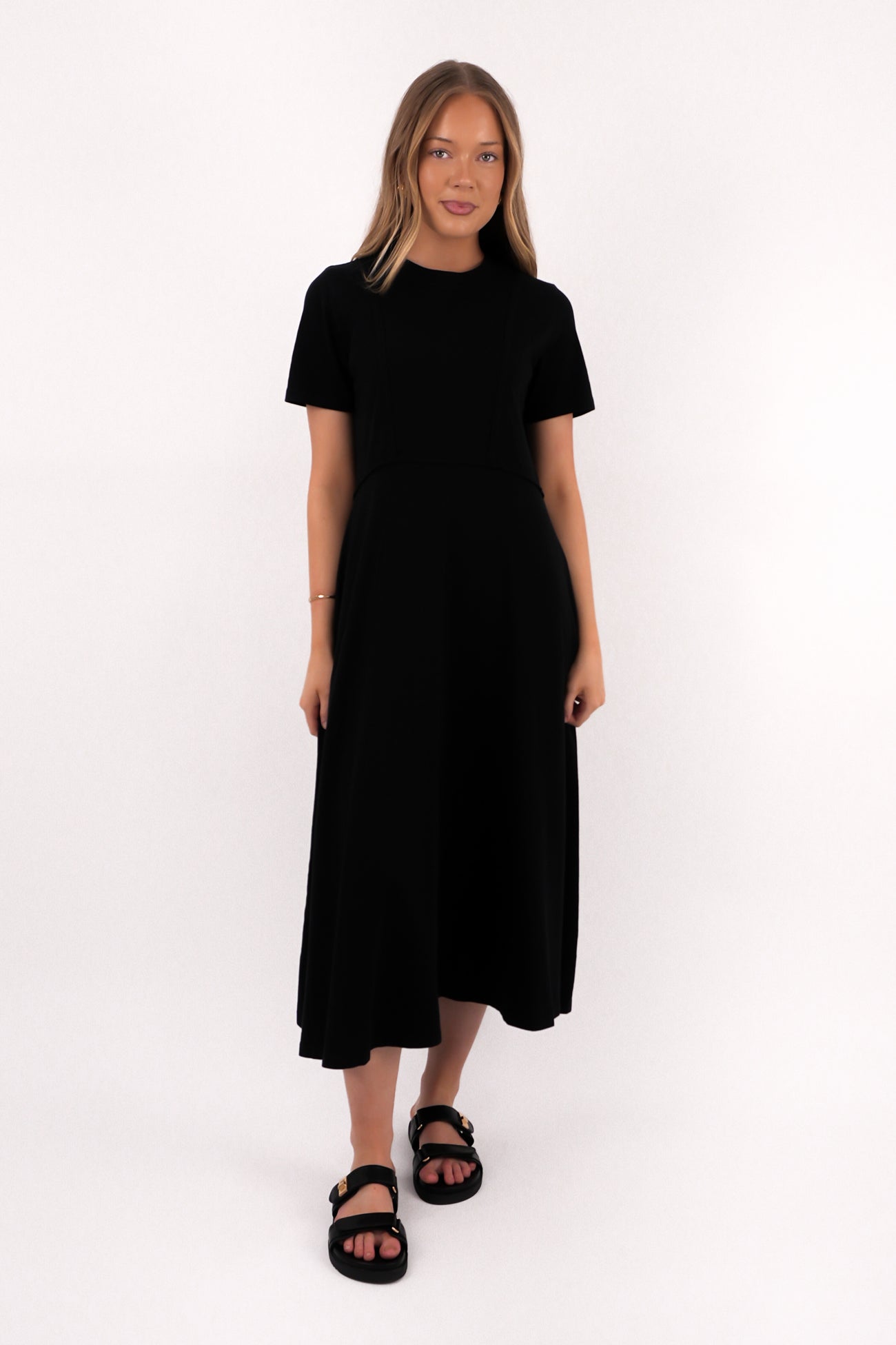 Eva Midi Dress Washed Black