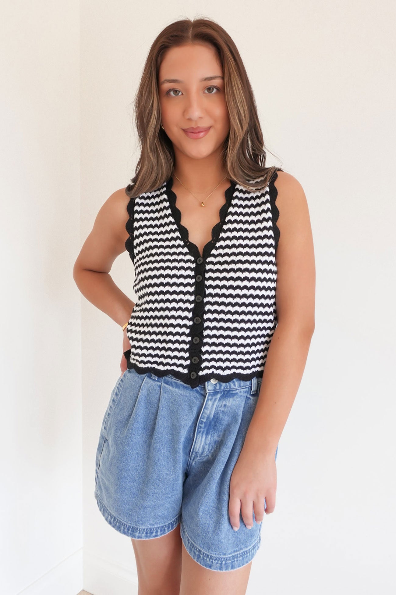 Eve Knit Vest Stripe