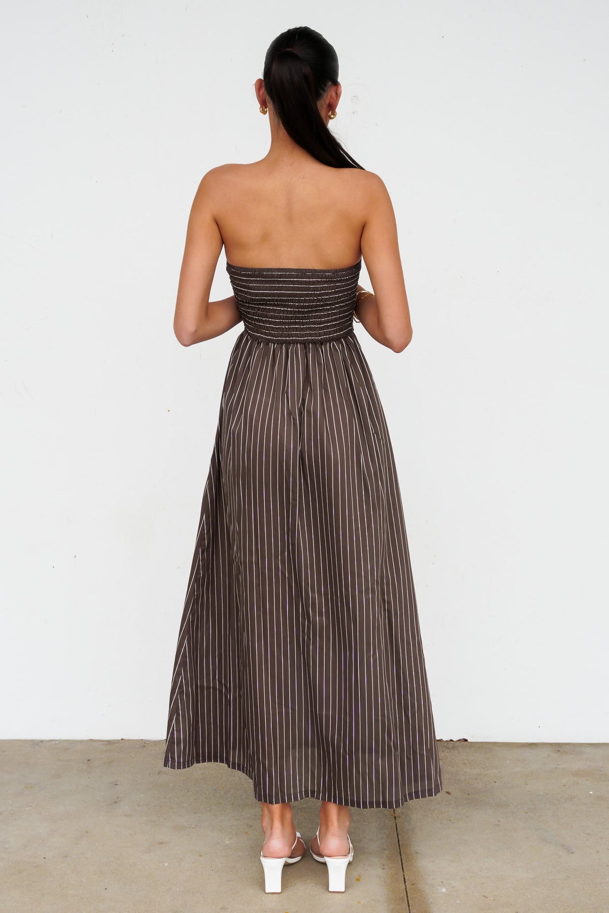 Everley Strapless Dress Chocolate