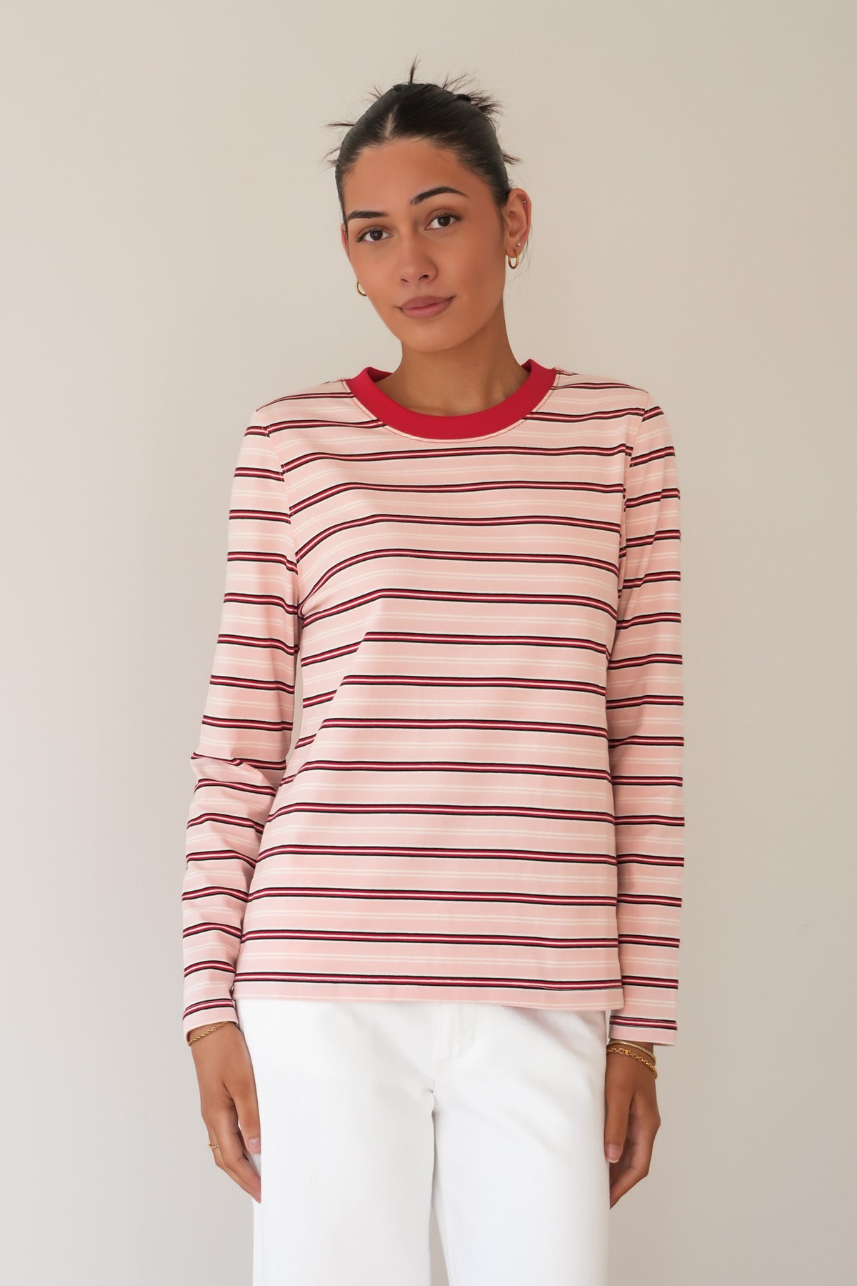 Felix Long Sleeve Red Pink Stripe