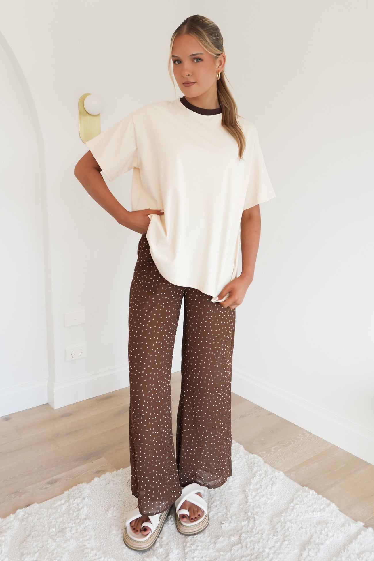 Finley Set Brown Cream Polka Dot