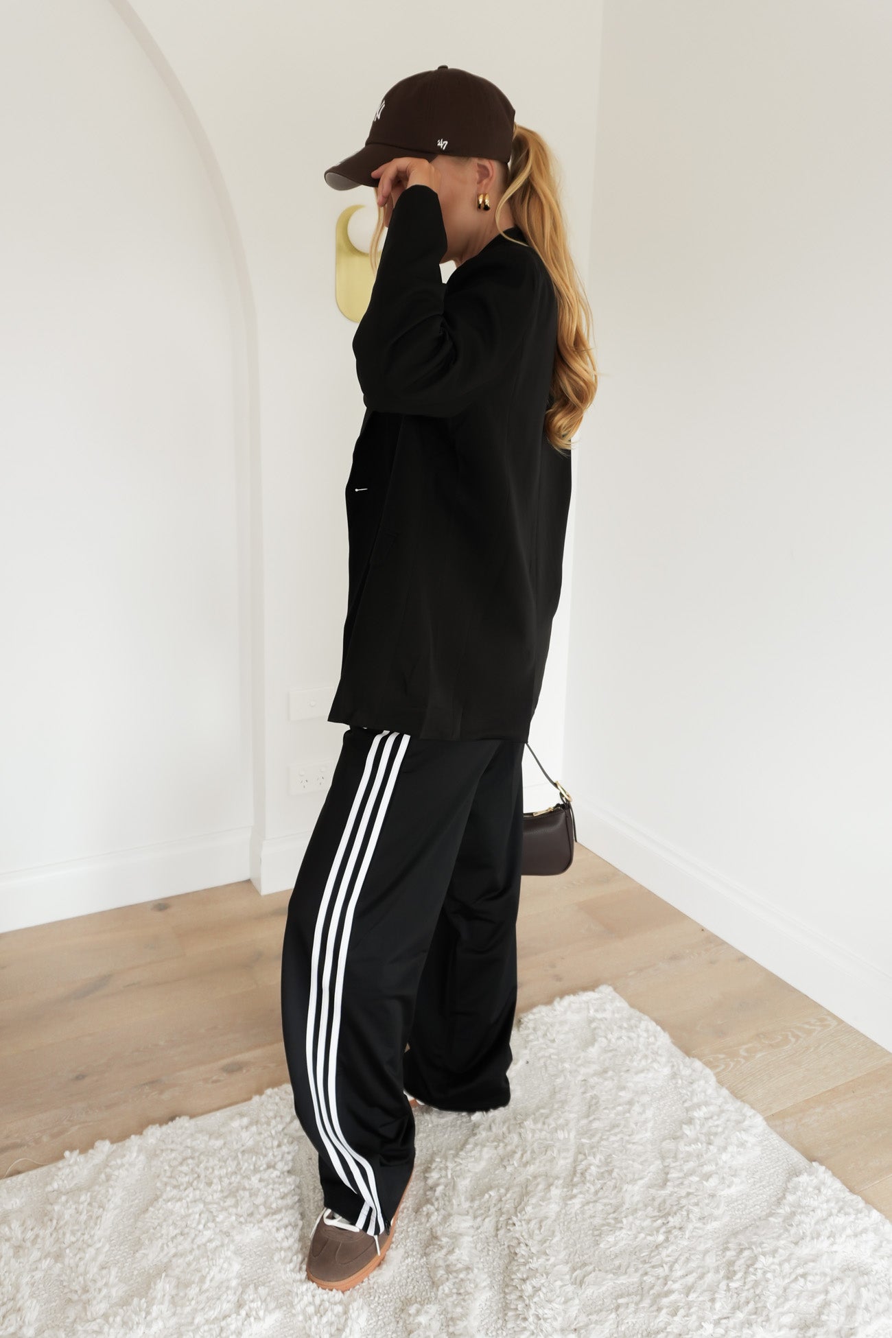 Firebird Loose Trackpant Black White