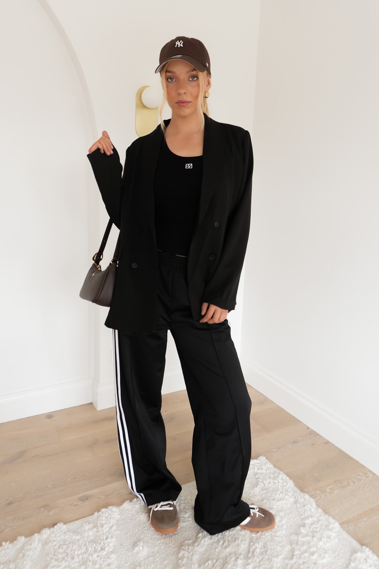 Firebird Loose Trackpant Black White