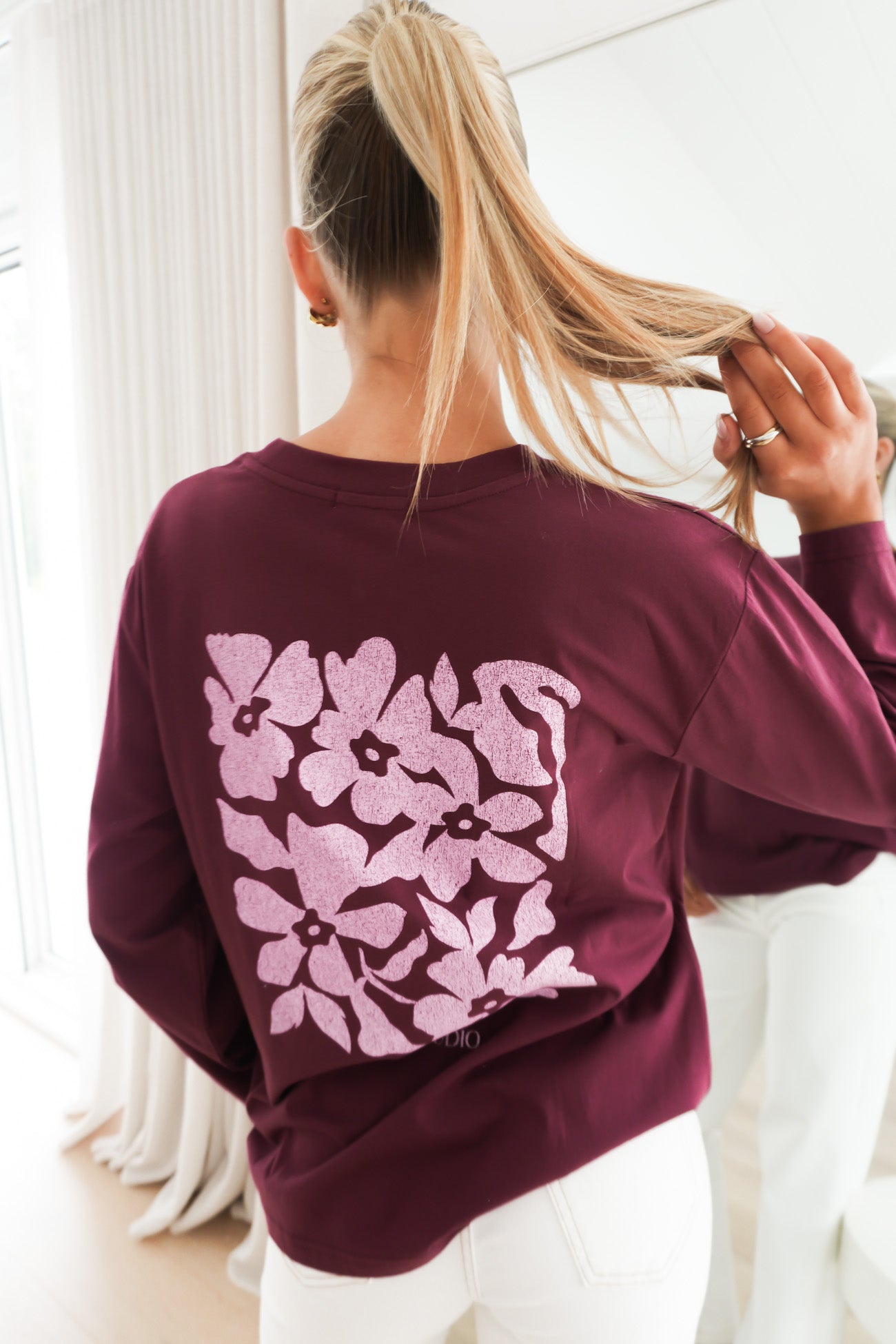 Fleurs Studio Long Sleeve Top Cherry