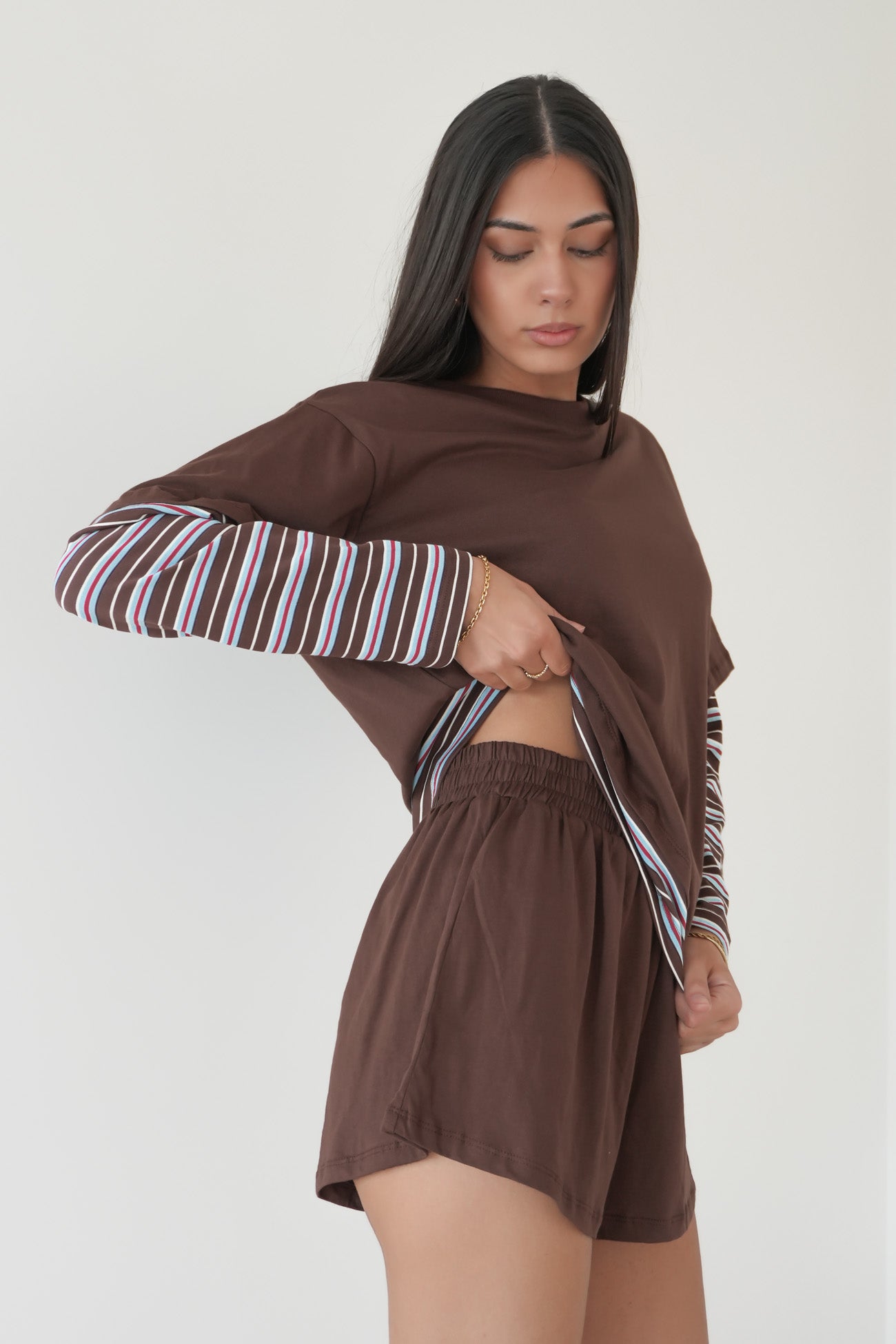 Gaby Set Chocolate Stripe