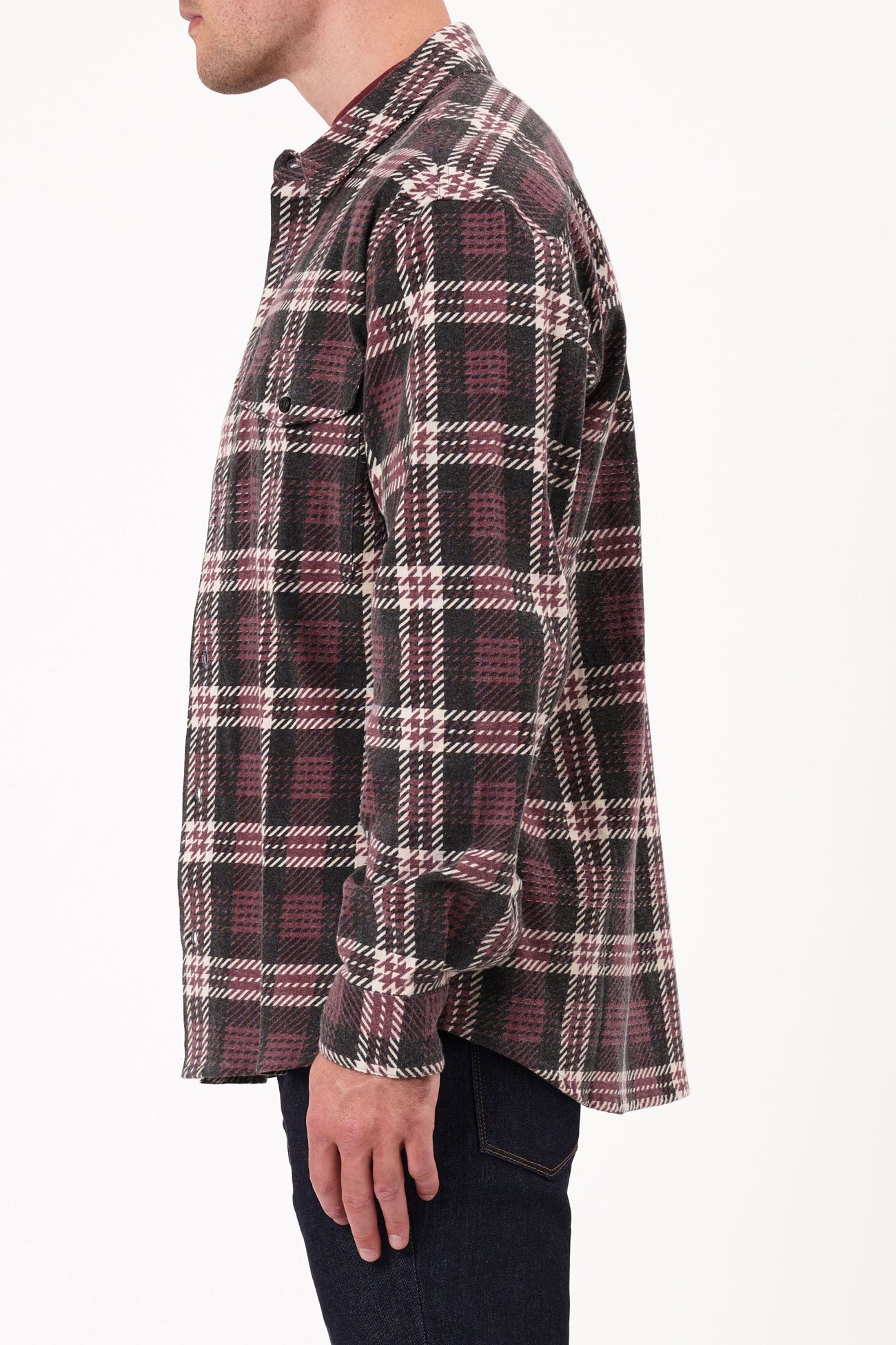 Garret Check Shirt Black Brick