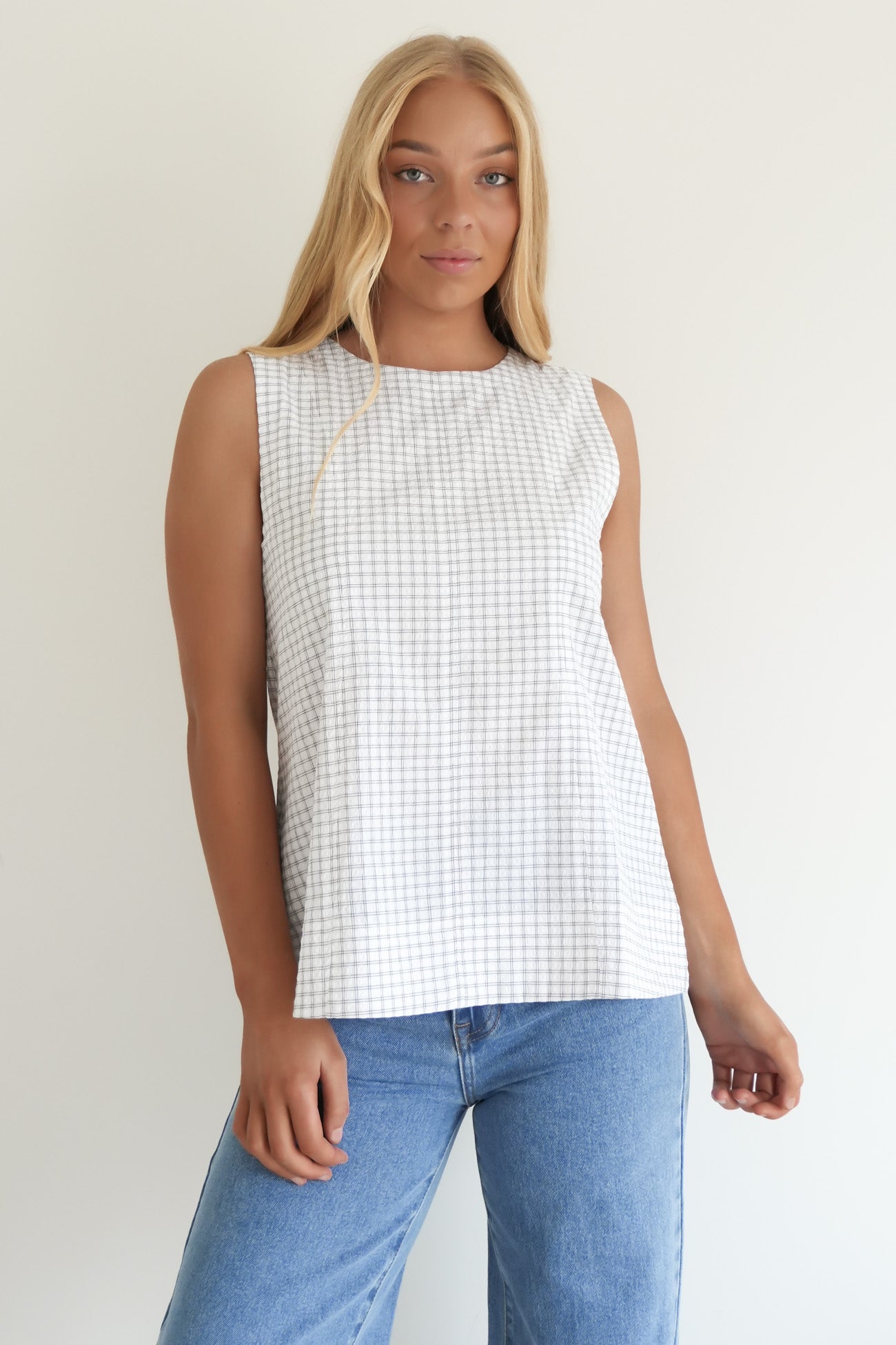 Gia Top White Check