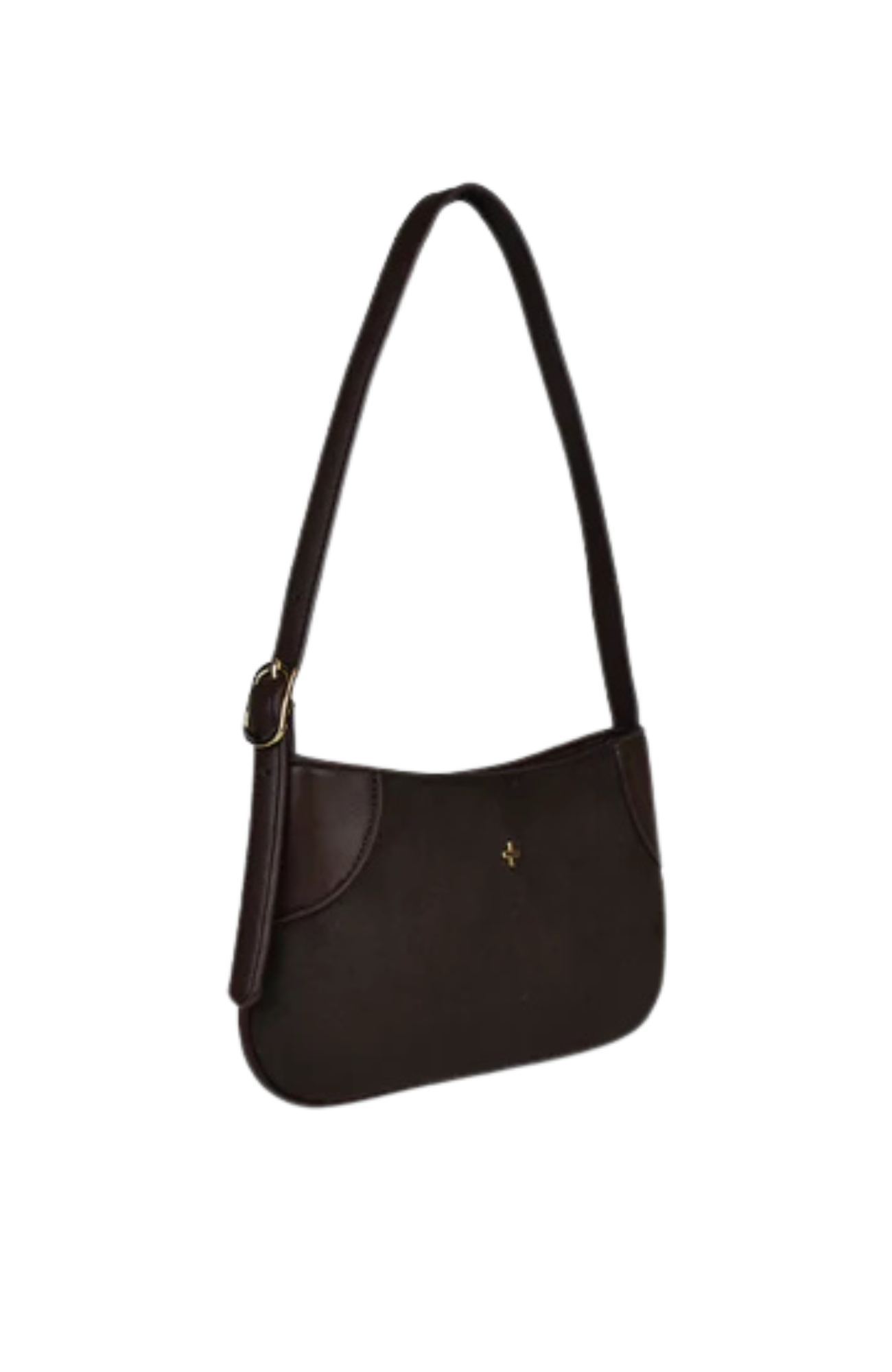 Glinda Bag Chocolate Faux Suede Gold