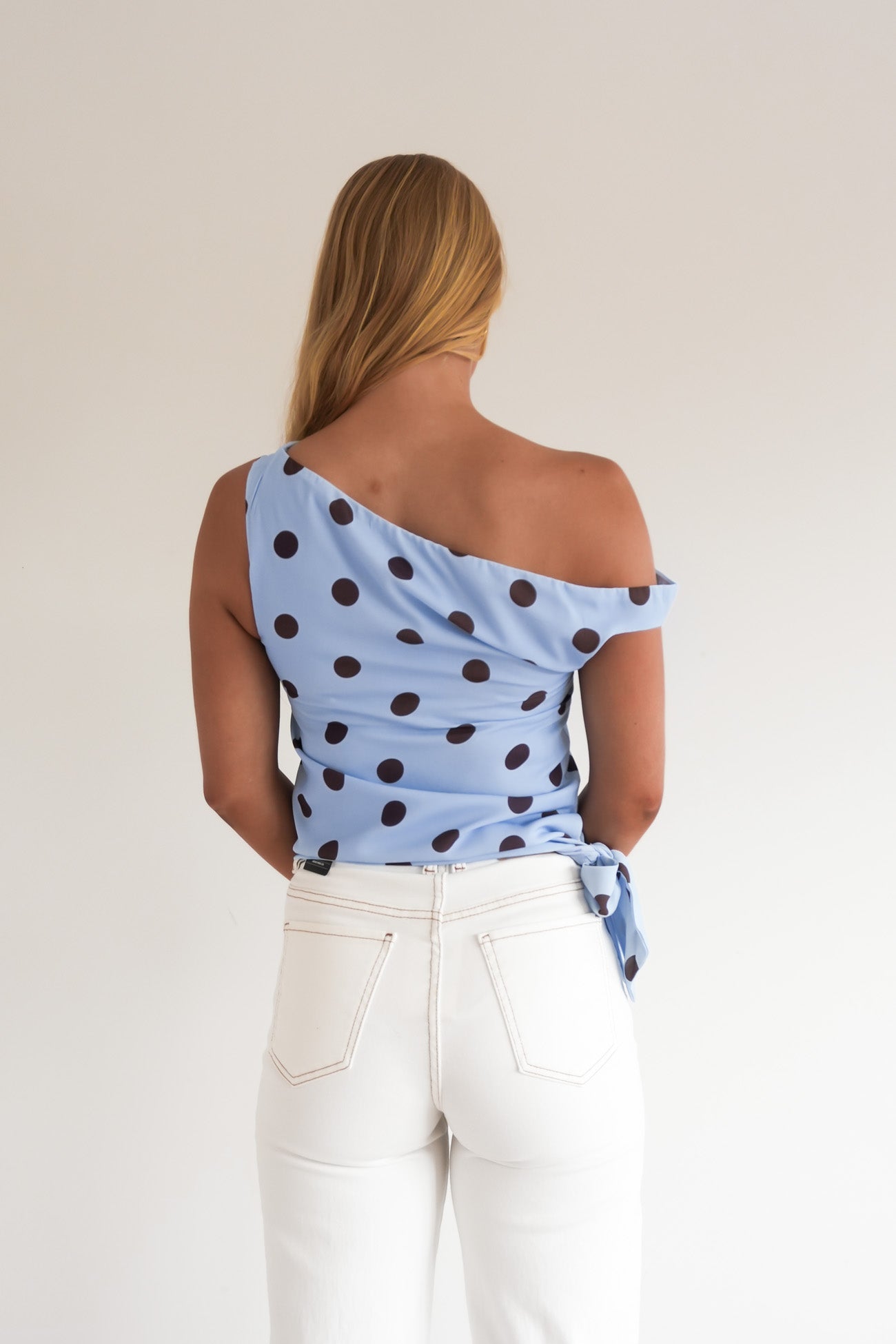 Grace Top Sky Blue Polka Dot