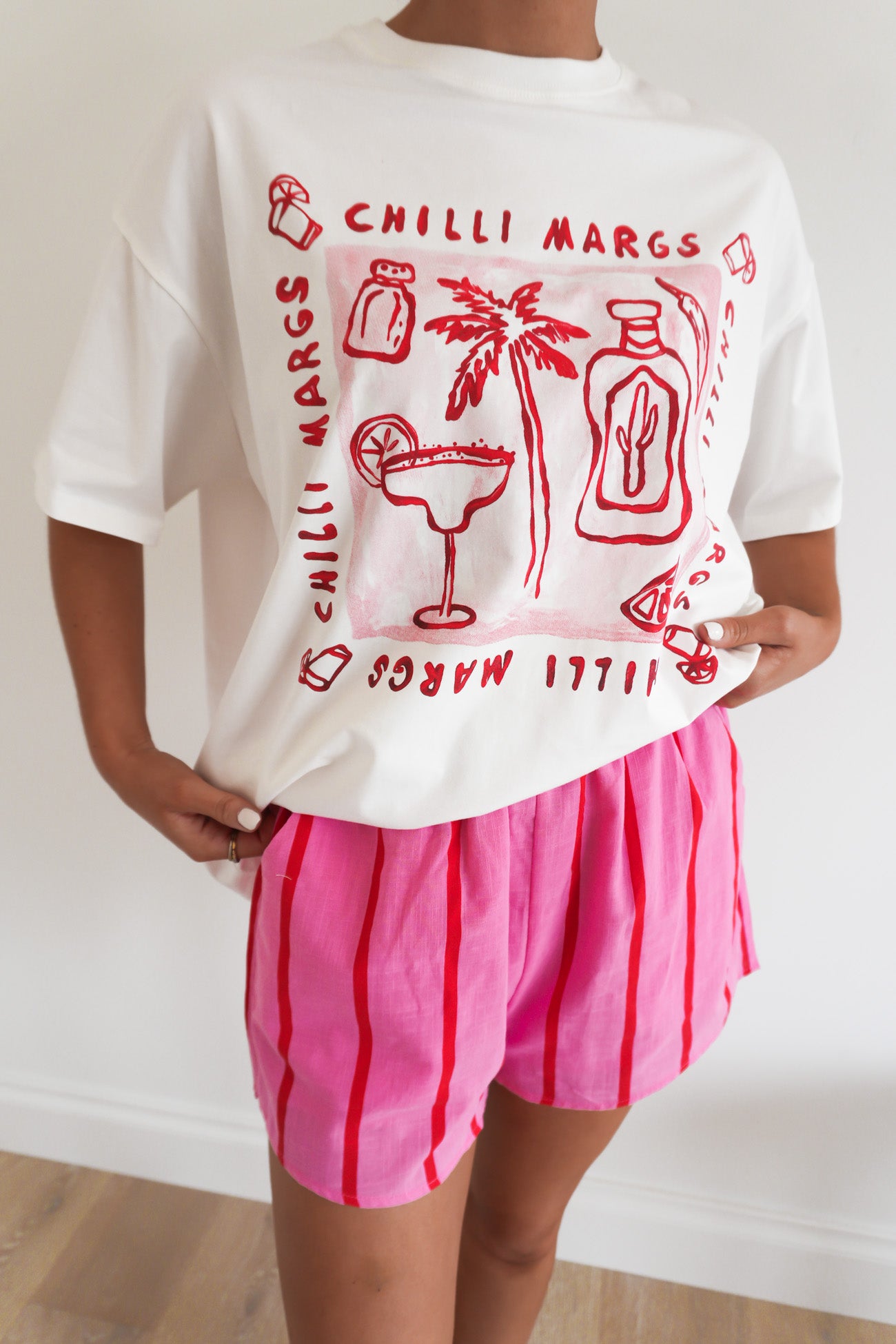 Hailee Short Pink Stripe