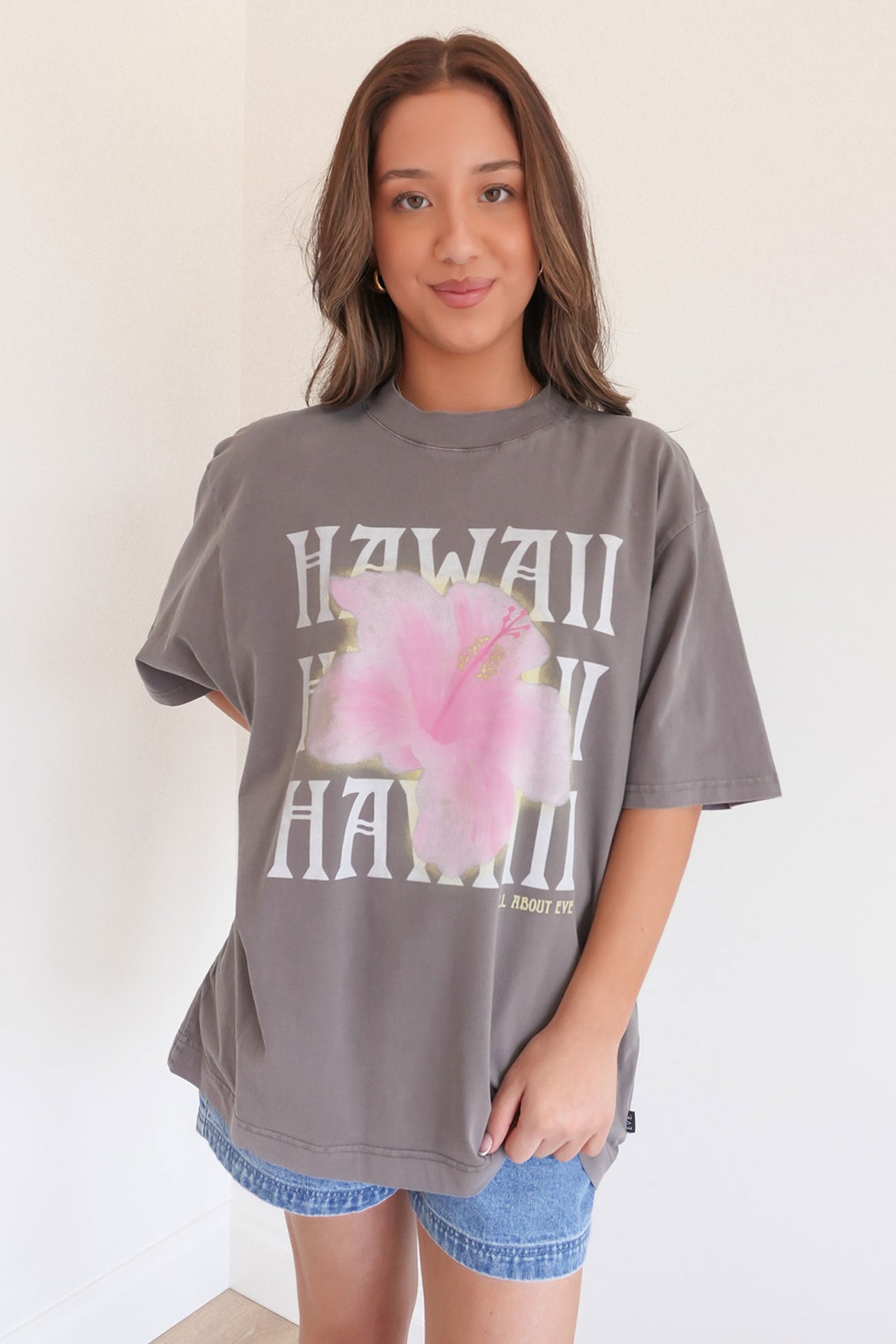 Hawaii Oversized Tee Charcoal