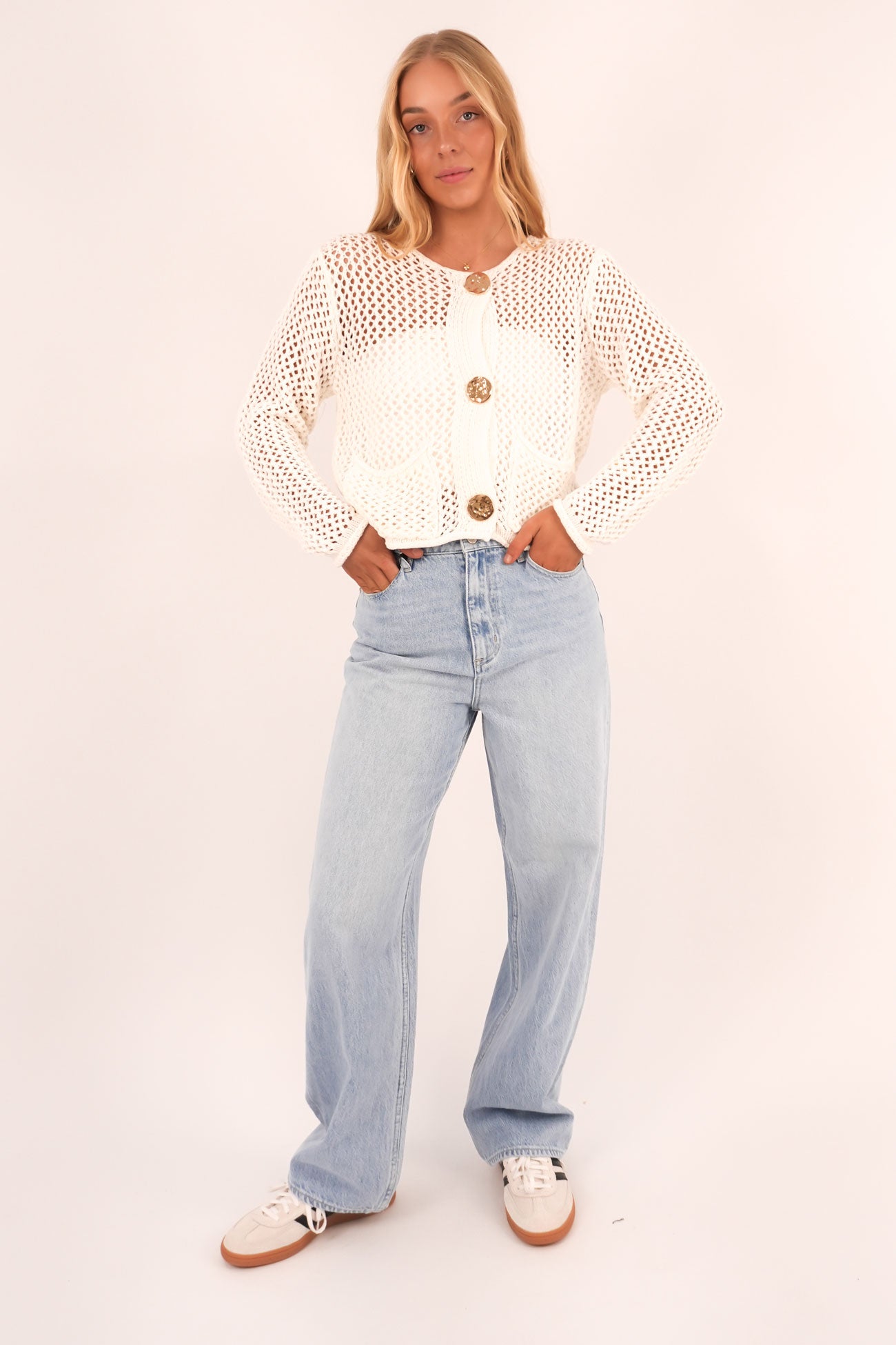 Hettie Cardigan White