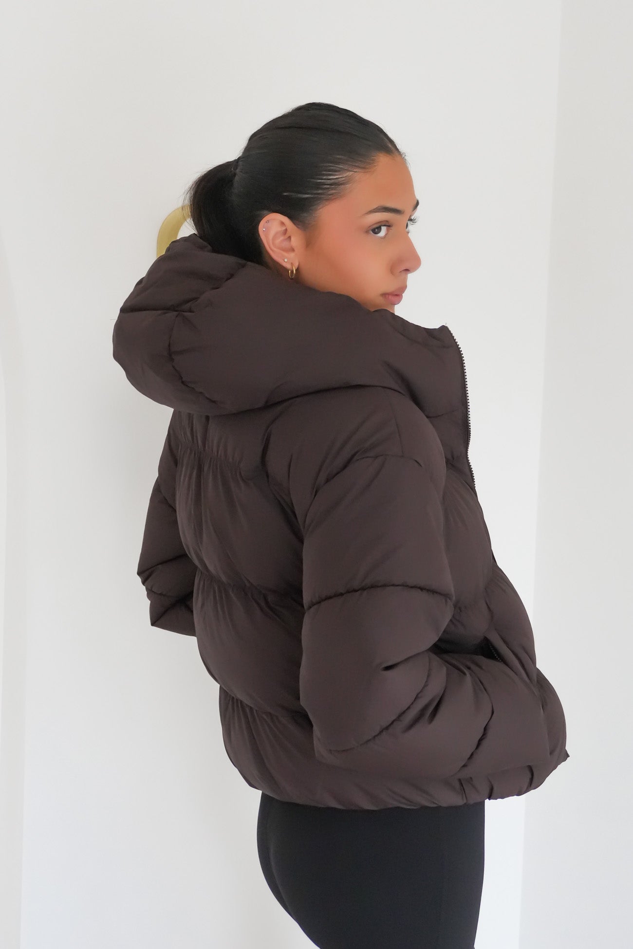 Hooded Padded Jacket Aurora Coffee