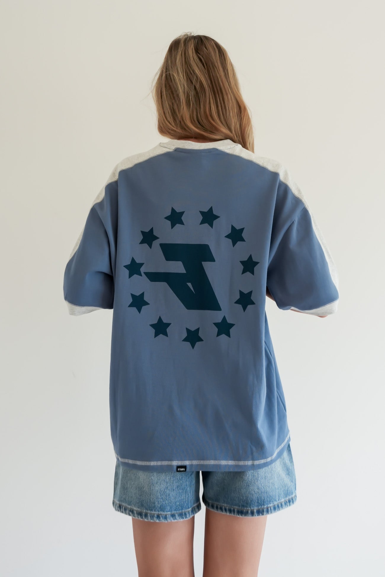 Hot Shot Panelled Oversized Tee Bluefin