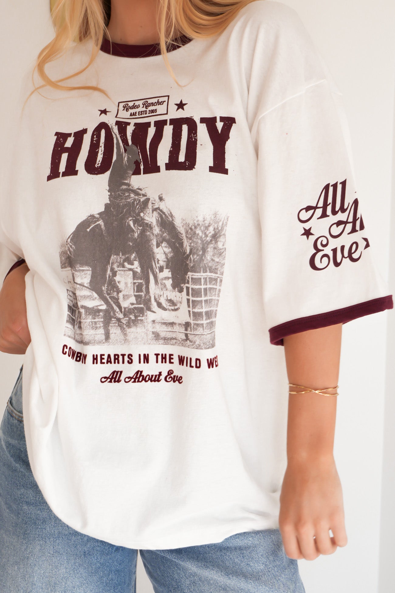 Howdy Oversized Tee Vintage White