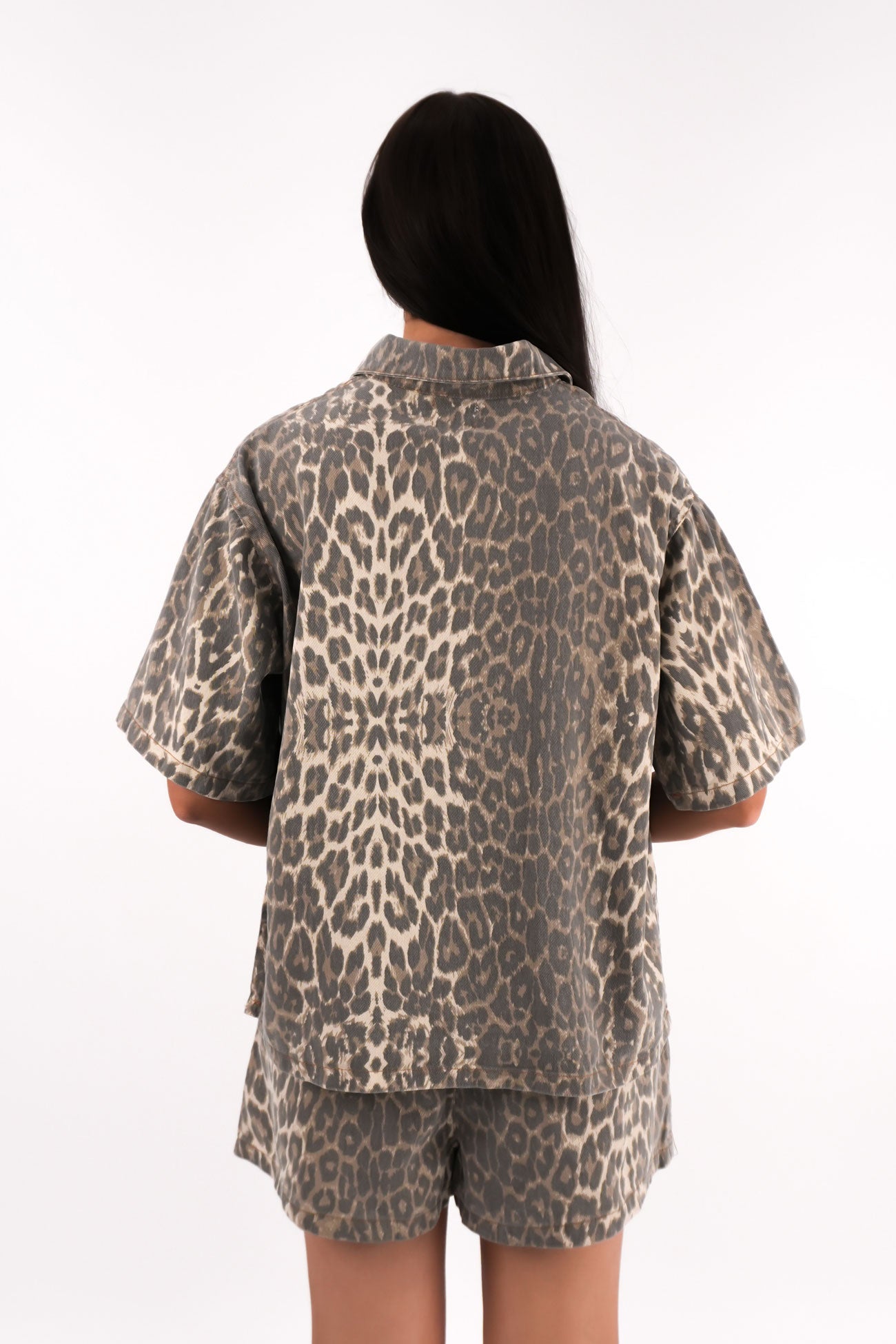 Hutton Denim Set Leopard