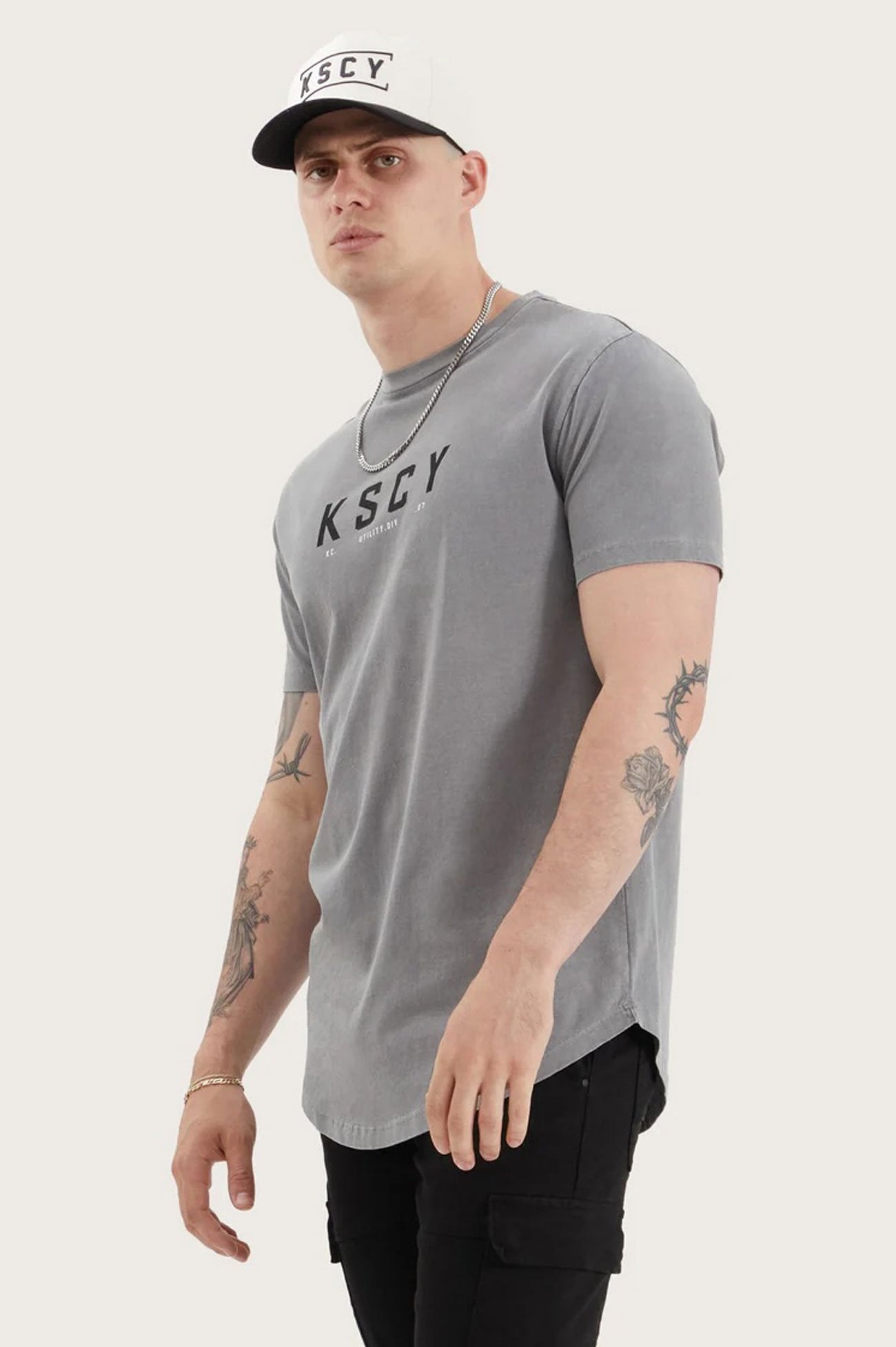 Ilment Dual Curved Tee Pigment Frost Grey