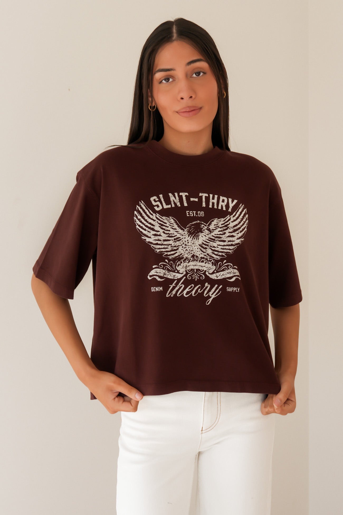 In Time Relaxed Tee Cherry