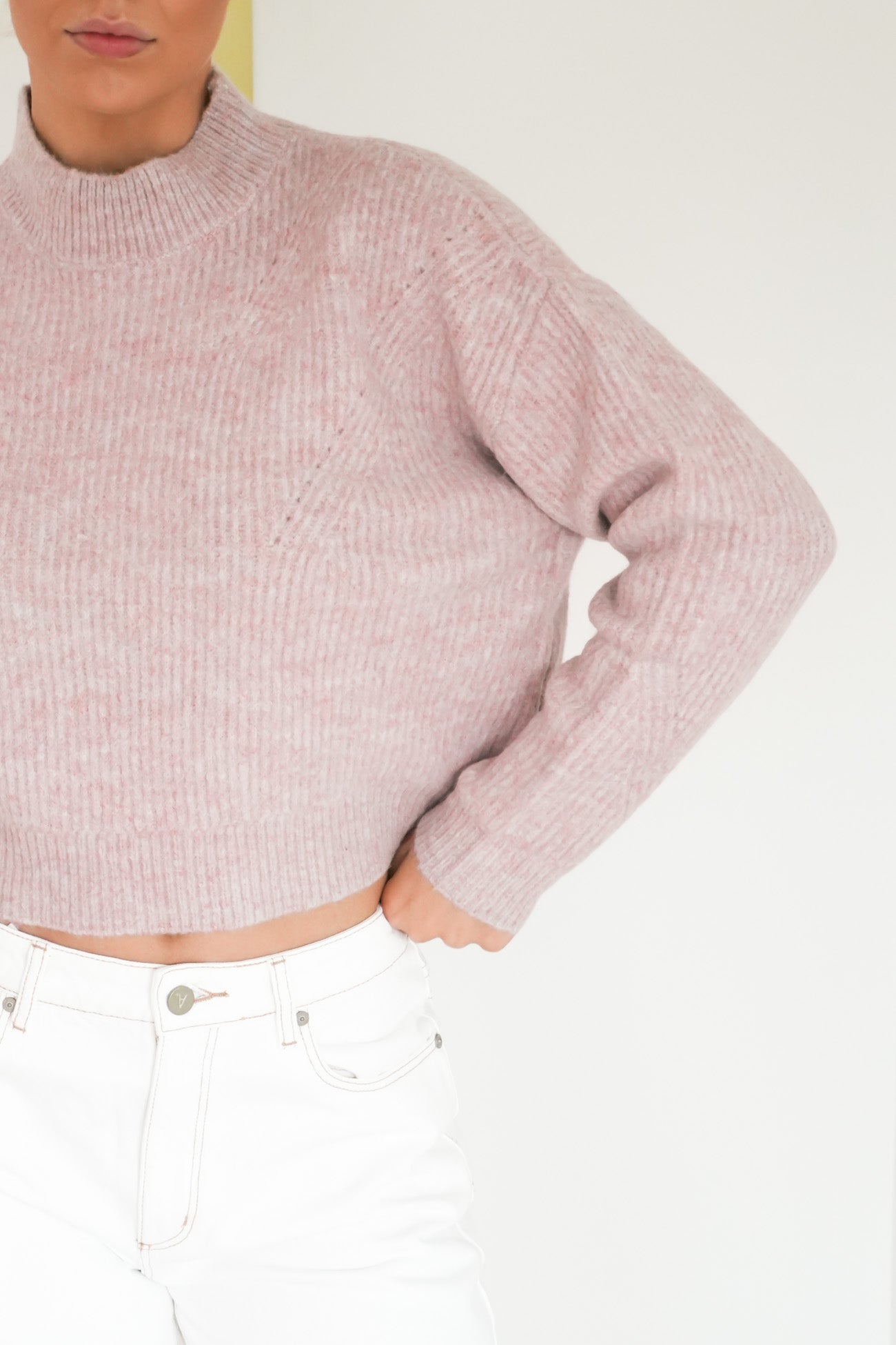 Innes Pointelle Jumper Pink Marle