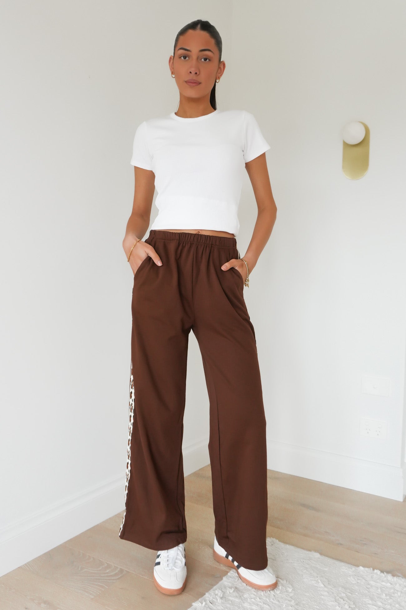 Jake Track Pant Brown Leopard