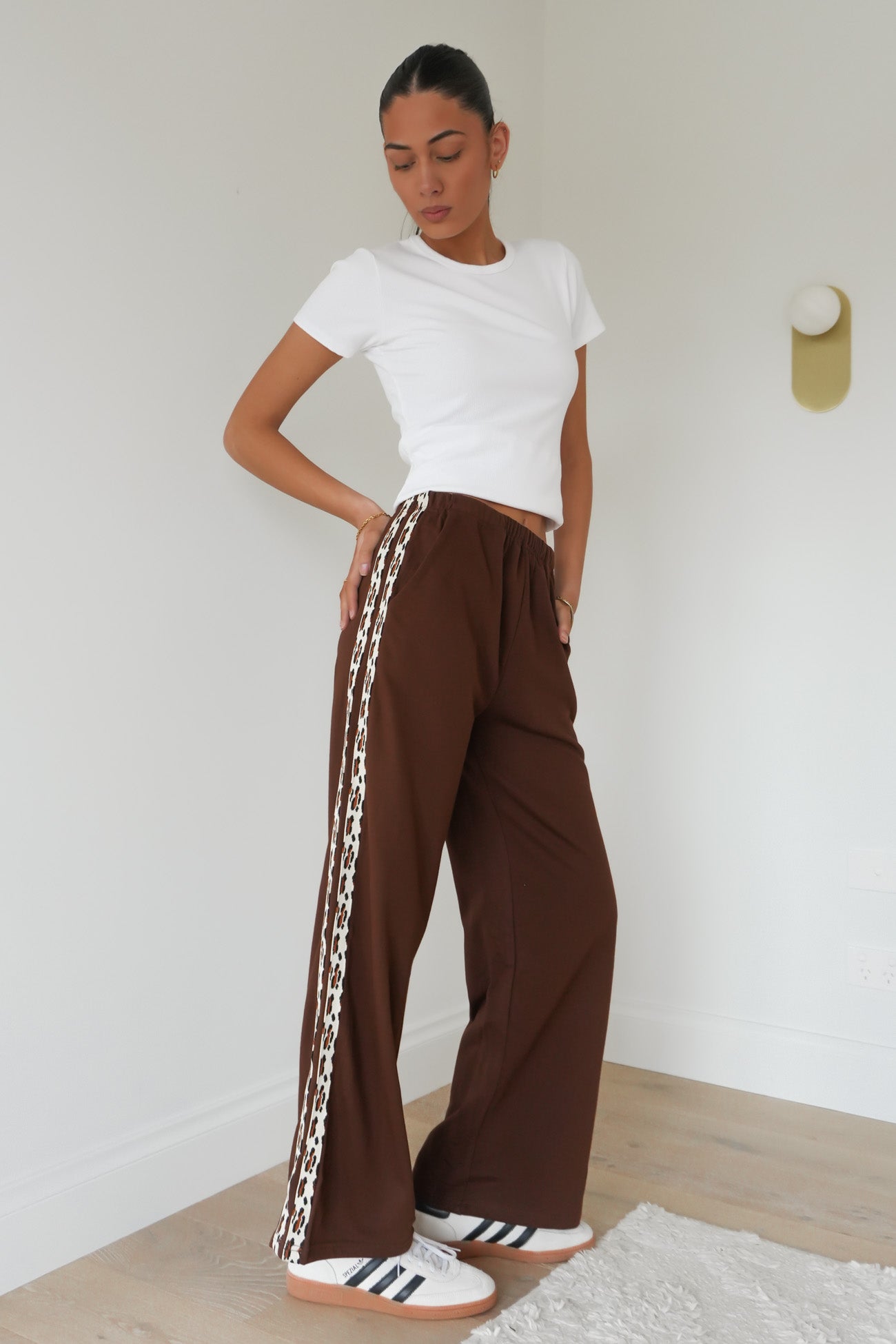 Jake Track Pant Brown Leopard