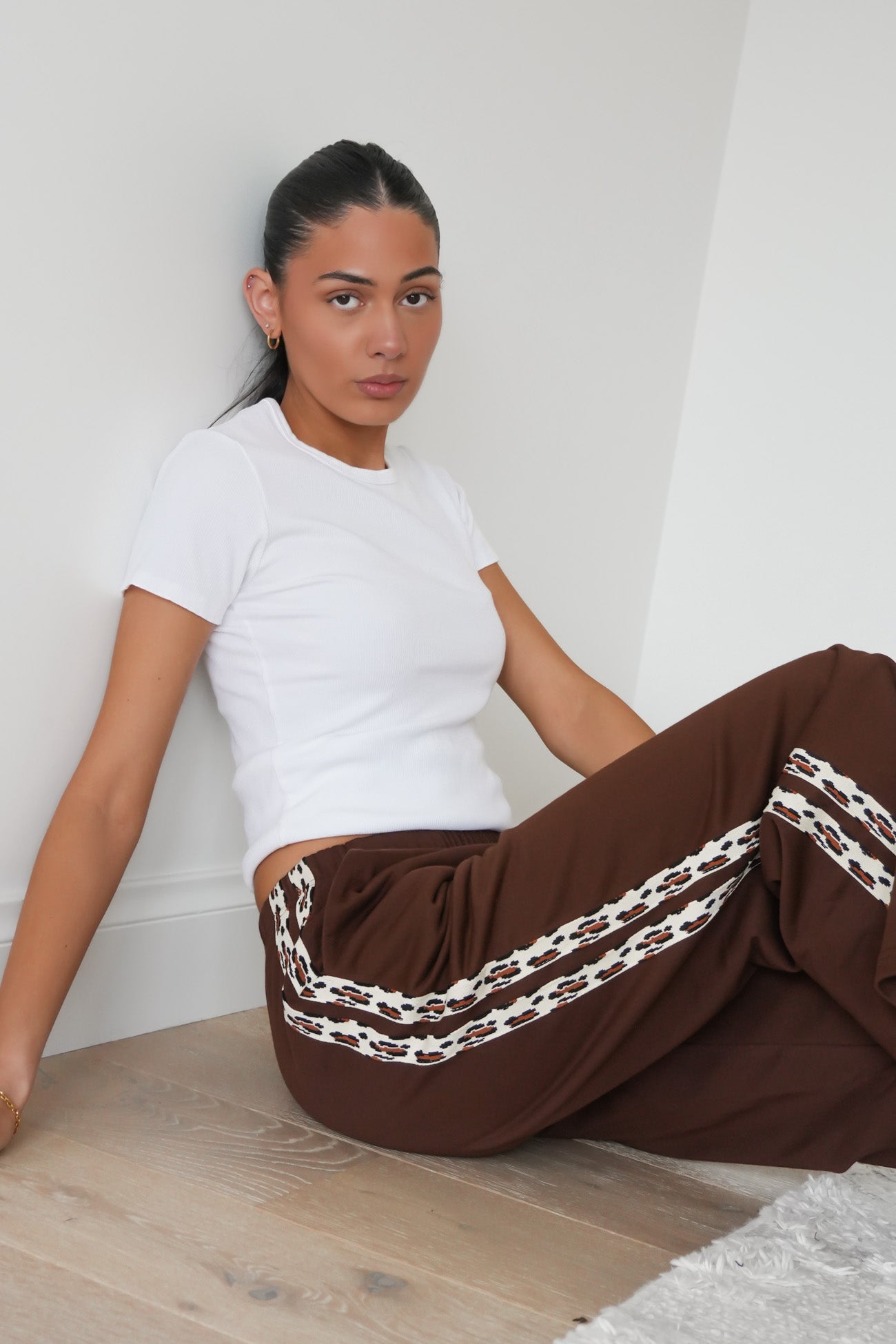 Jake Track Pant Brown Leopard