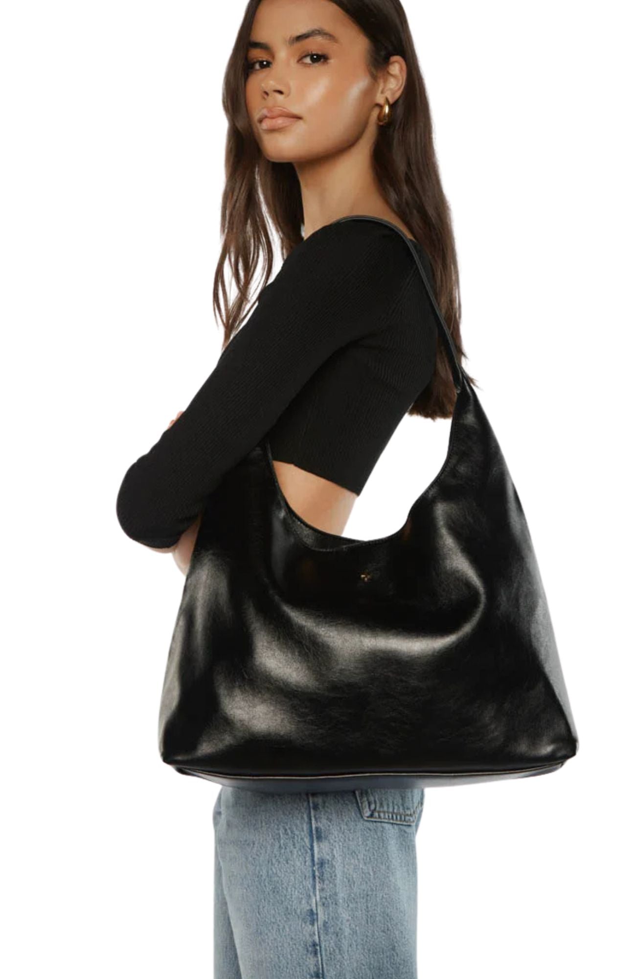 Jami Bag Black Crinkle Gold