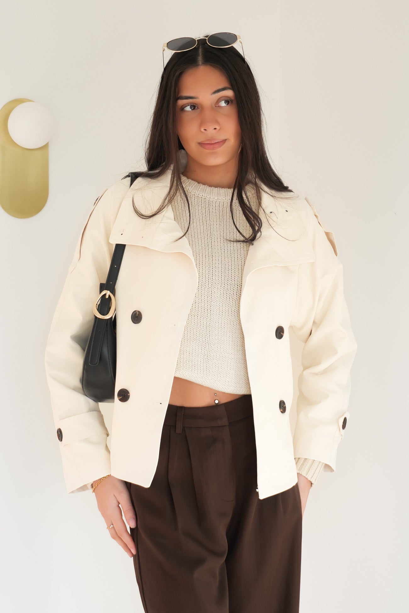 Jessica Crop Trench Beige