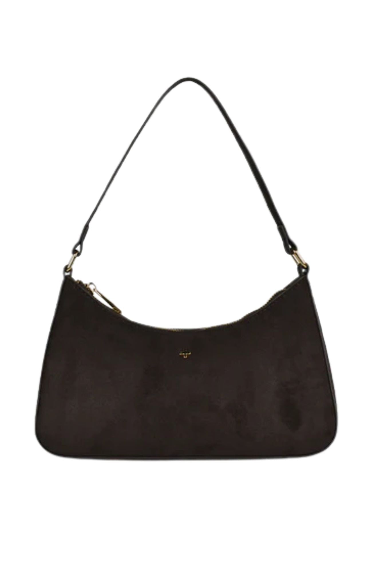 Josee Bag Espresso Faux Suede Gold