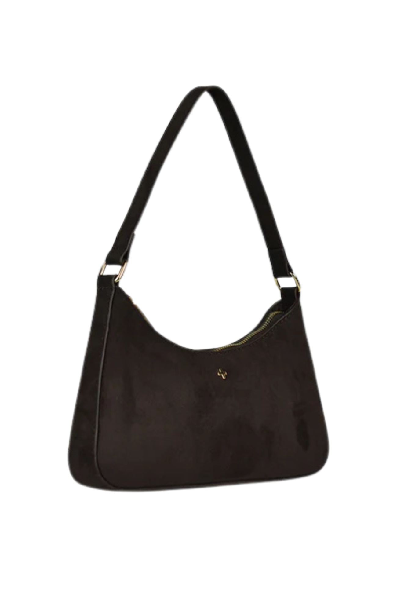 Josee Bag Espresso Faux Suede Gold