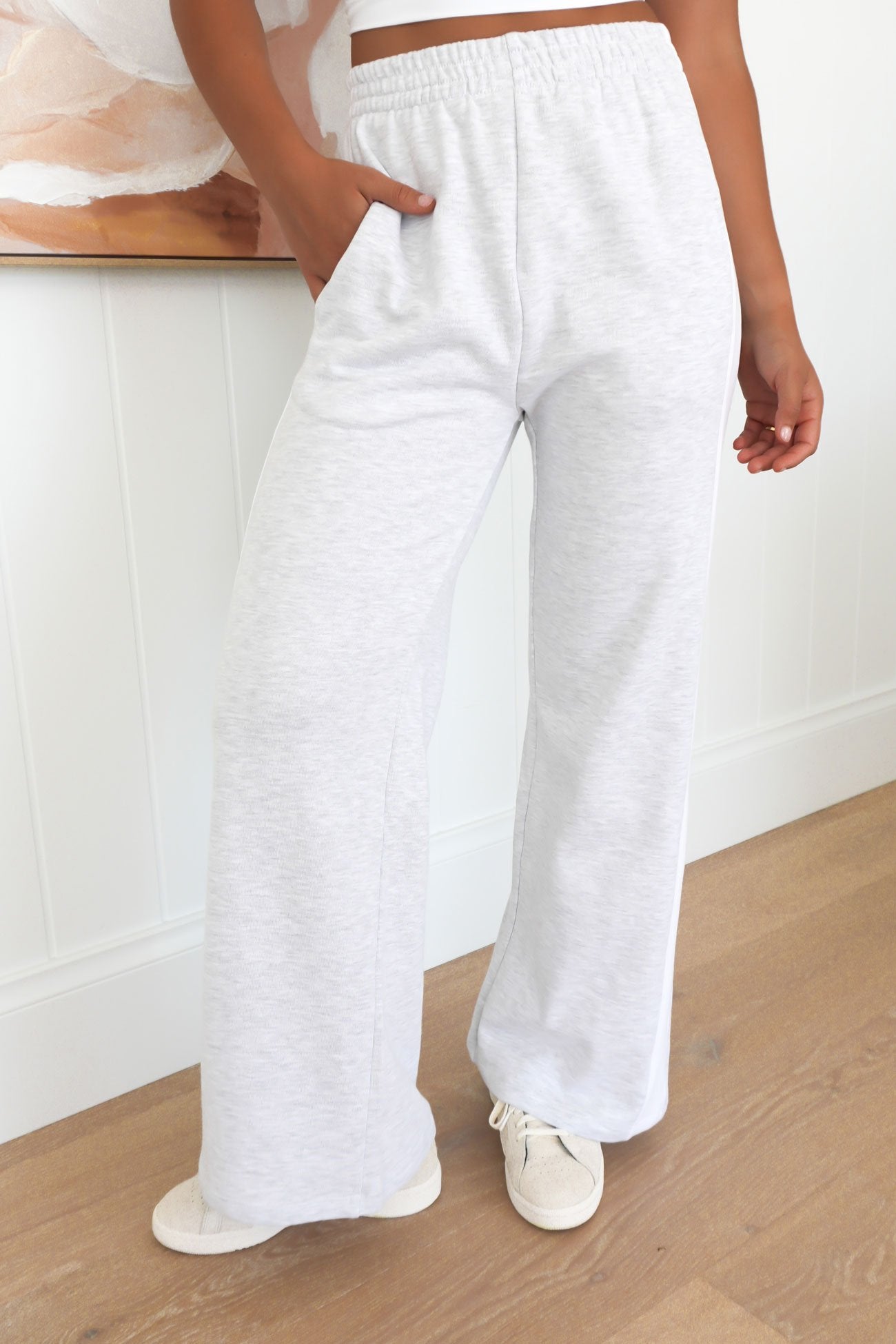 Journey Stripe Track Pant Snow Marle