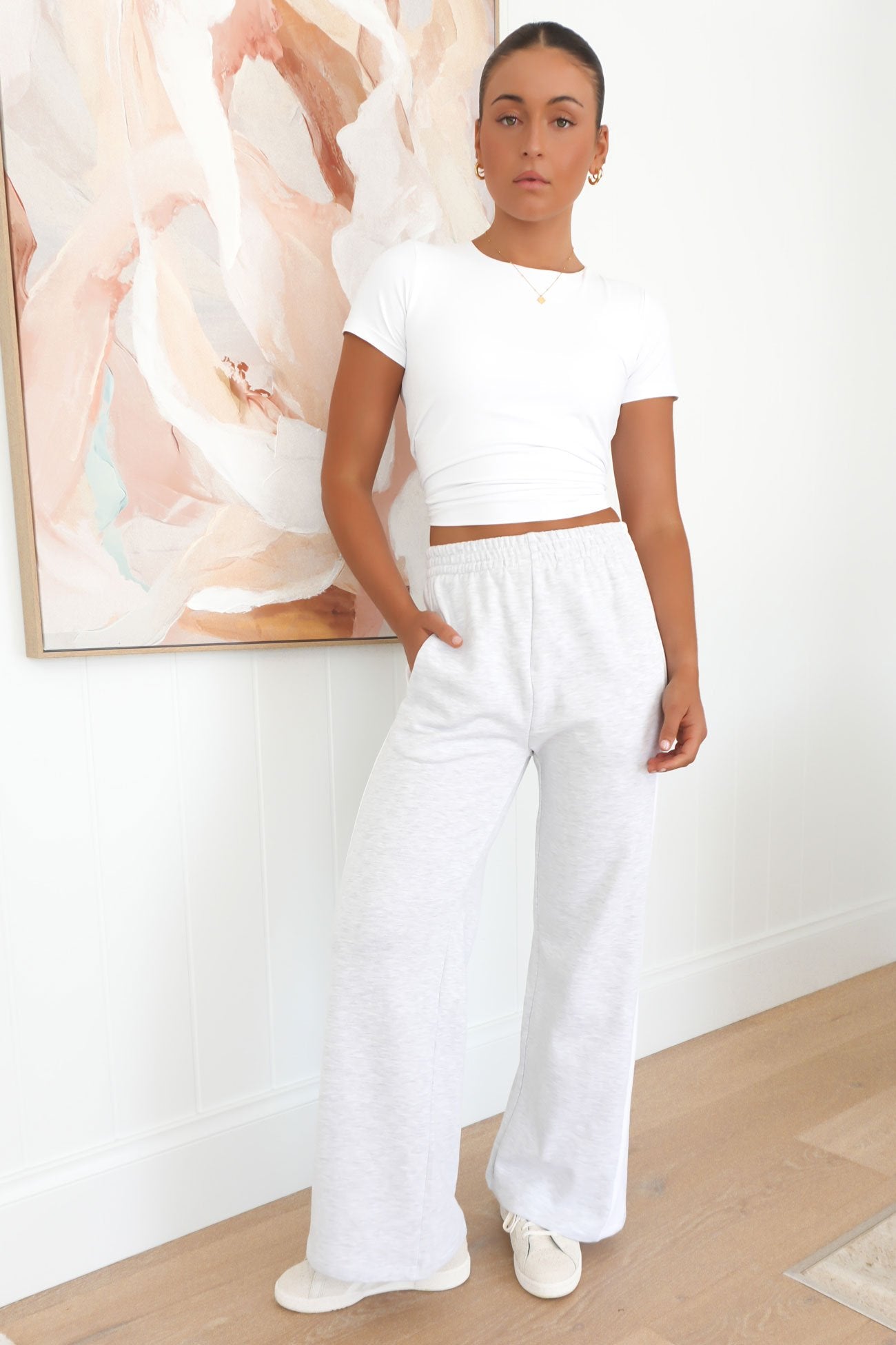 Journey Stripe Track Pant Snow Marle