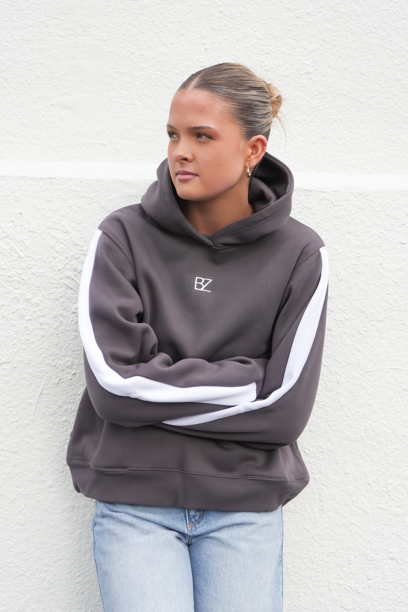 Journey Stripe Hoody Charcoal