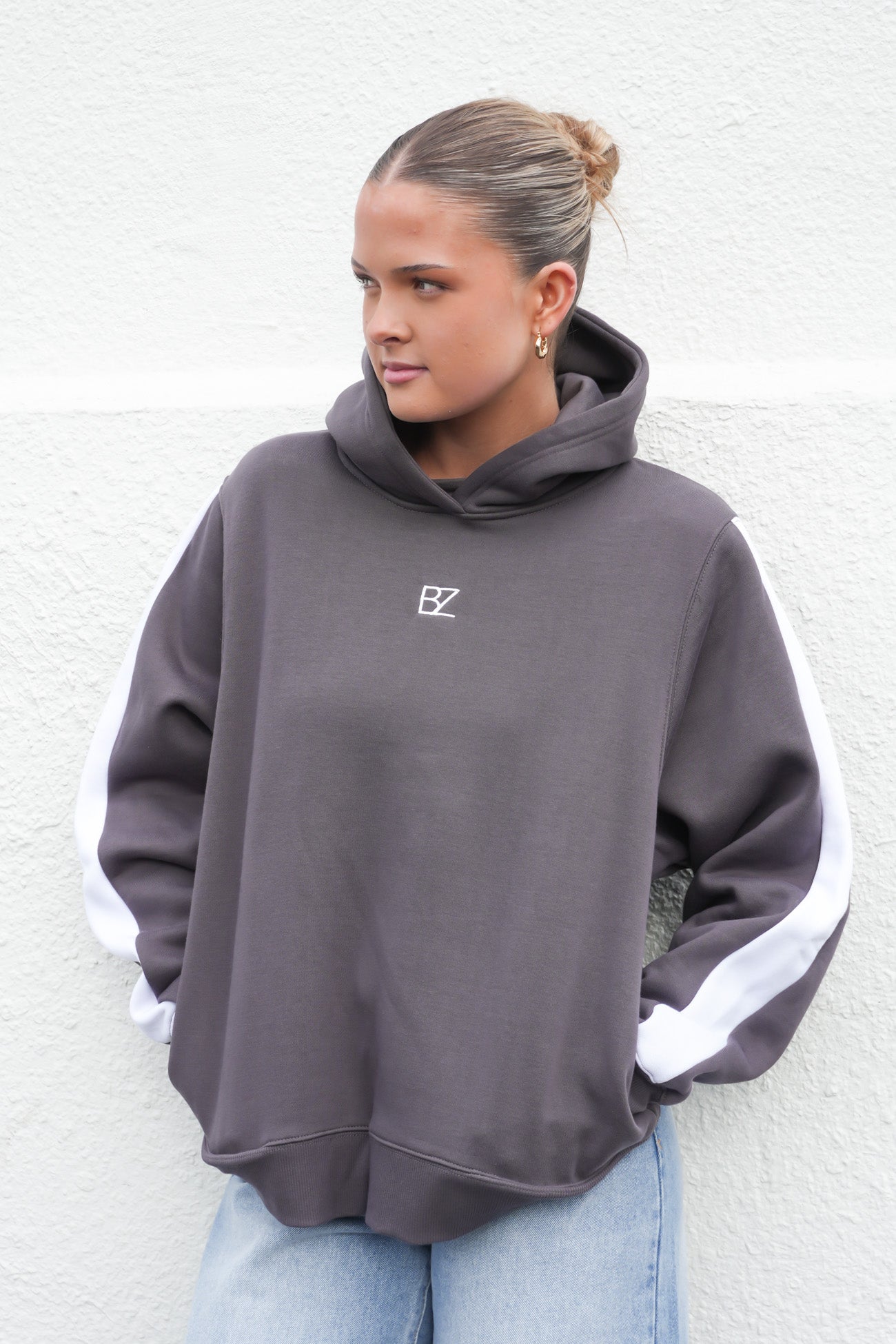 Journey Stripe Hoody Charcoal
