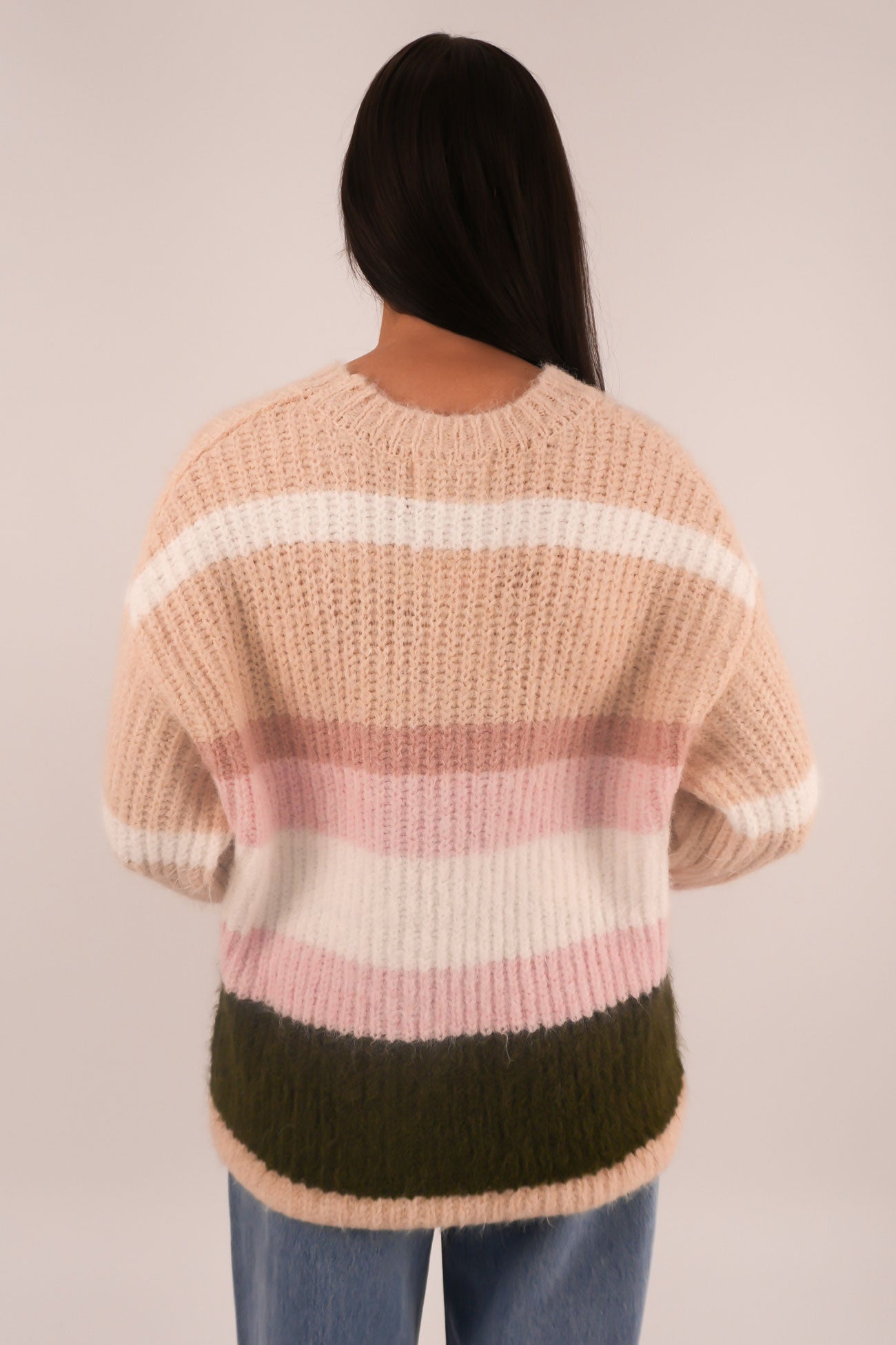 Kai Knit Sweater Khaki Stripe