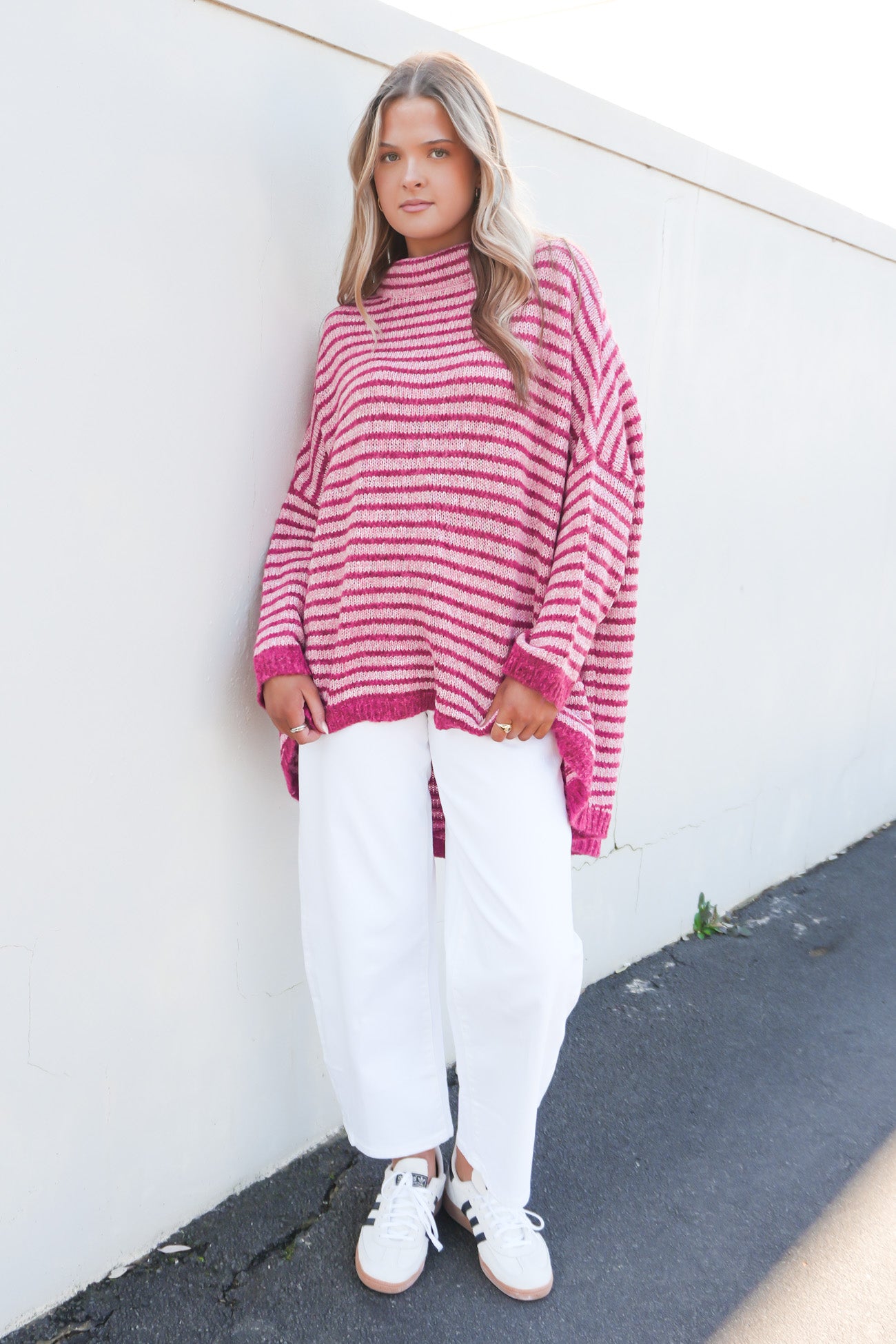 Kailee Knit Jumper Berry Stripe