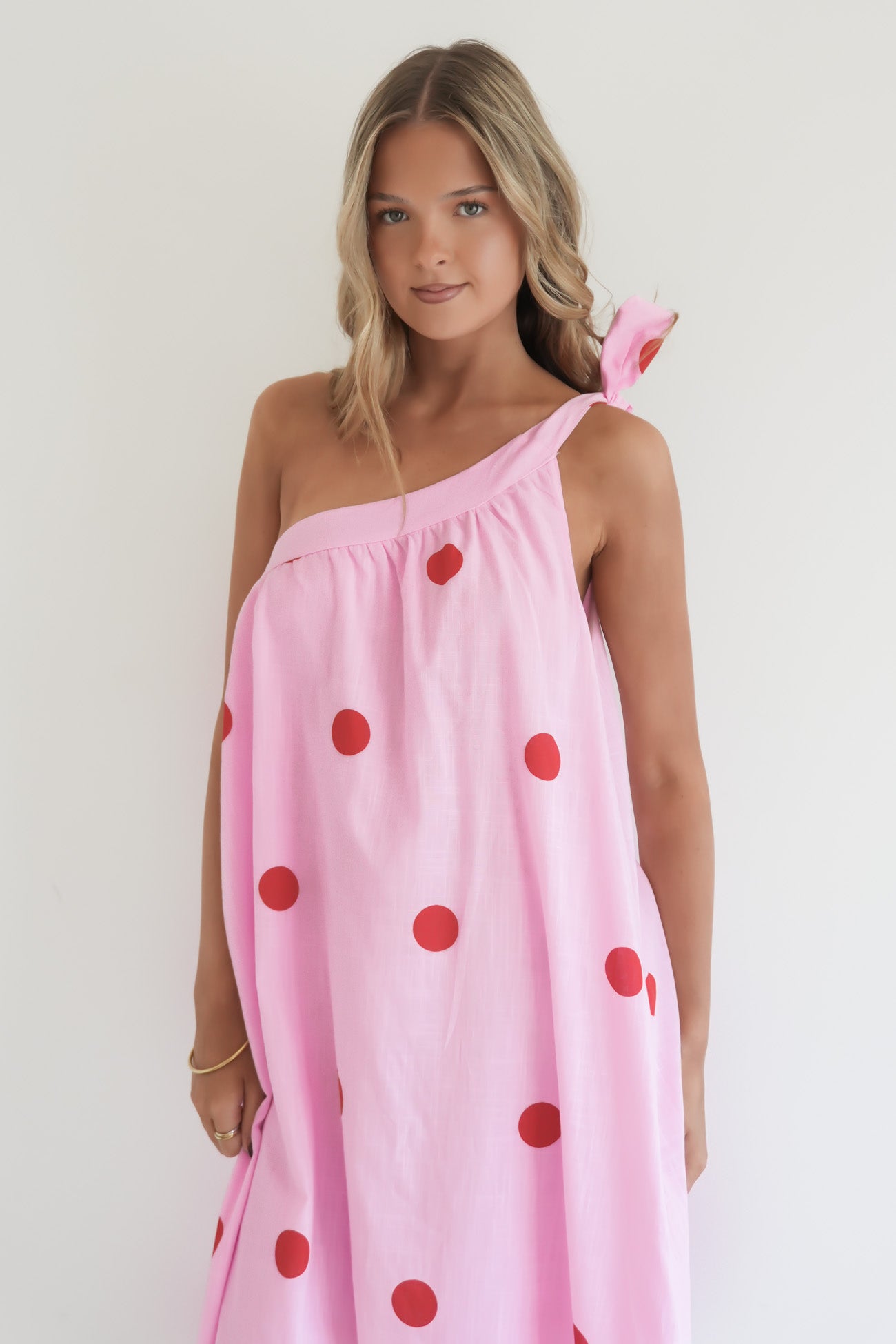 Kaley Maxi Dress Pink Polka Dot