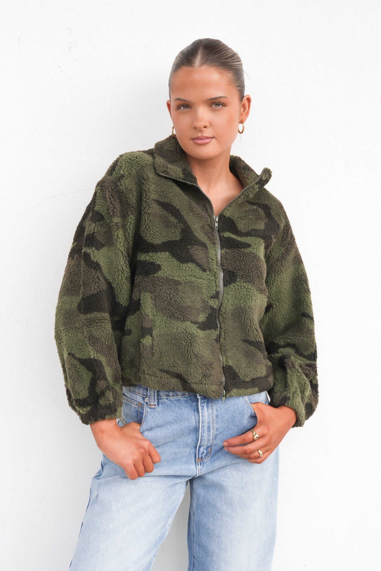 Karrie Sherpa Jacket Camo