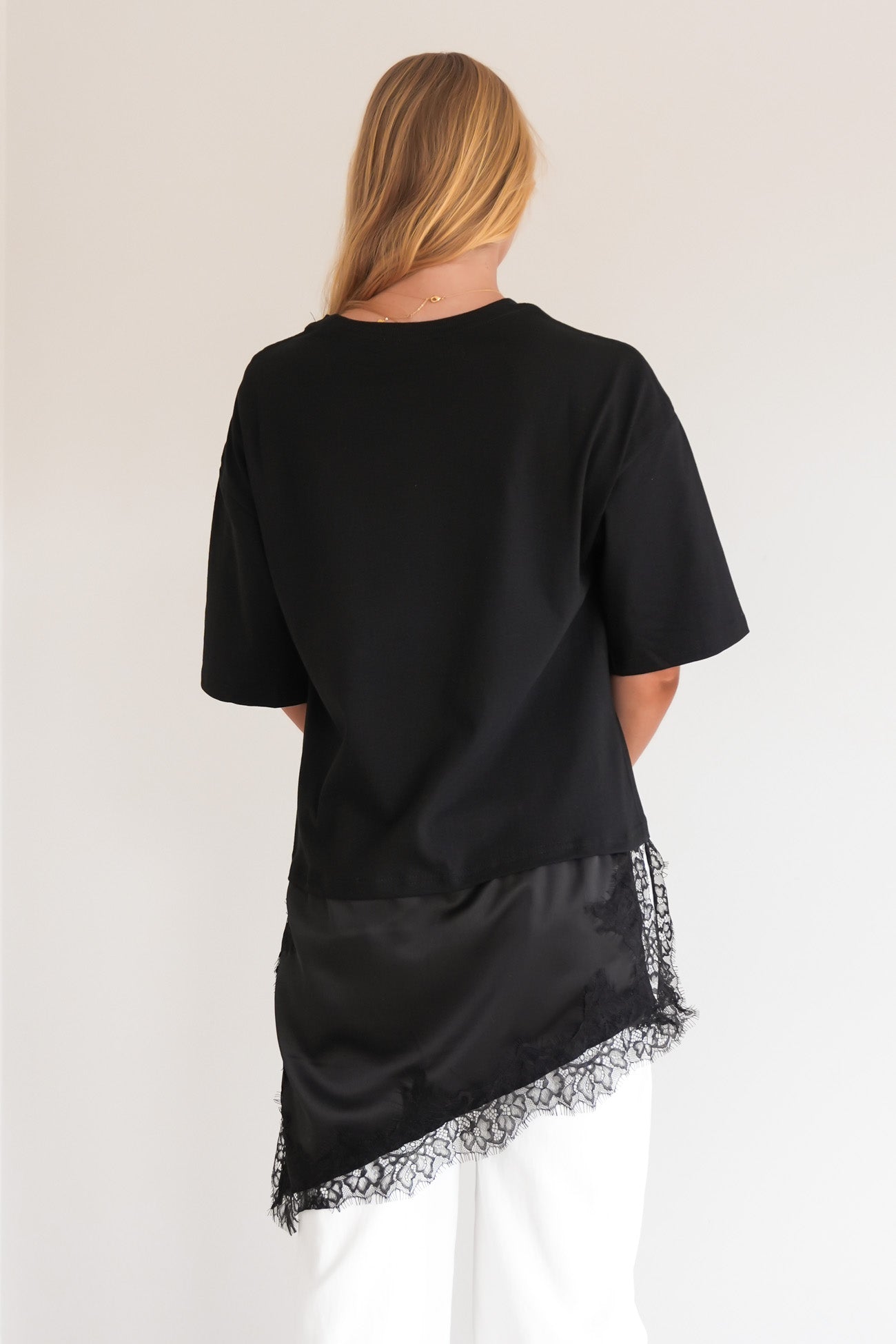 Kaylee Lace Tee Black